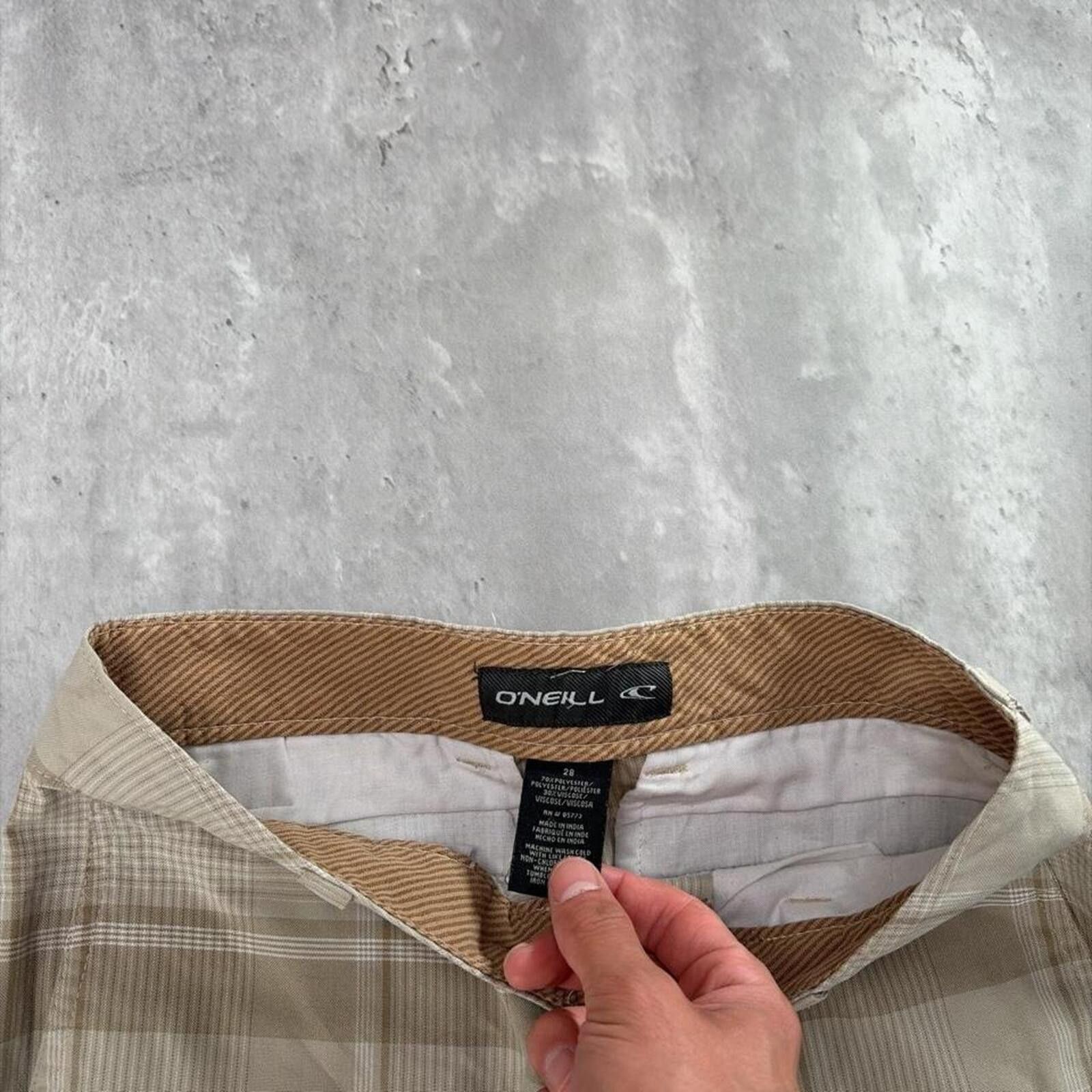 O'Neill Y2K Beige O’Neill Surf Grunge Plaid Baggy Shorts Size US 28 / EU 44 - 5 Thumbnail