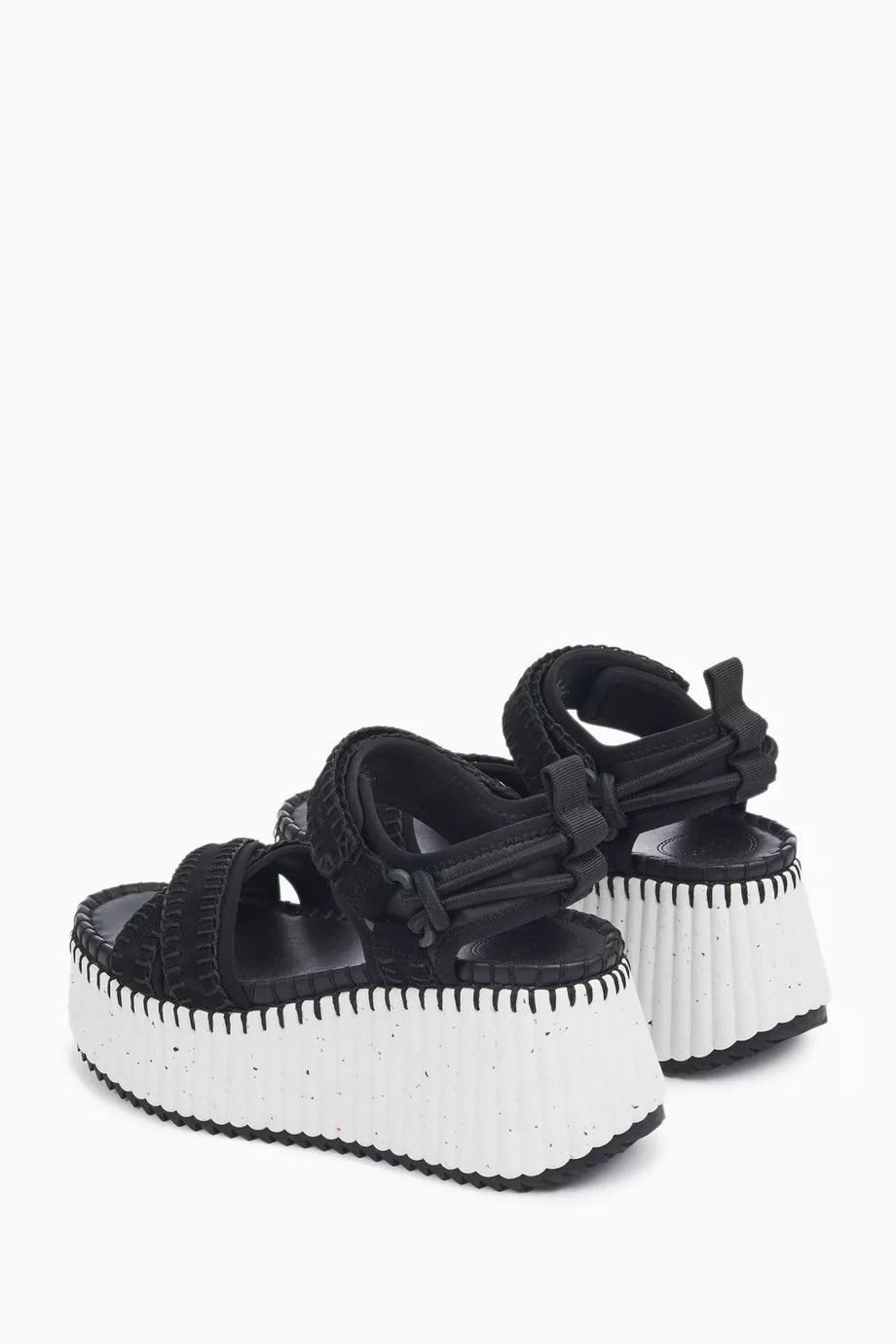 Chloe oc11z0525 Nama Wedge Sandals in Black Size US 7 / IT 37 - 3 Thumbnail