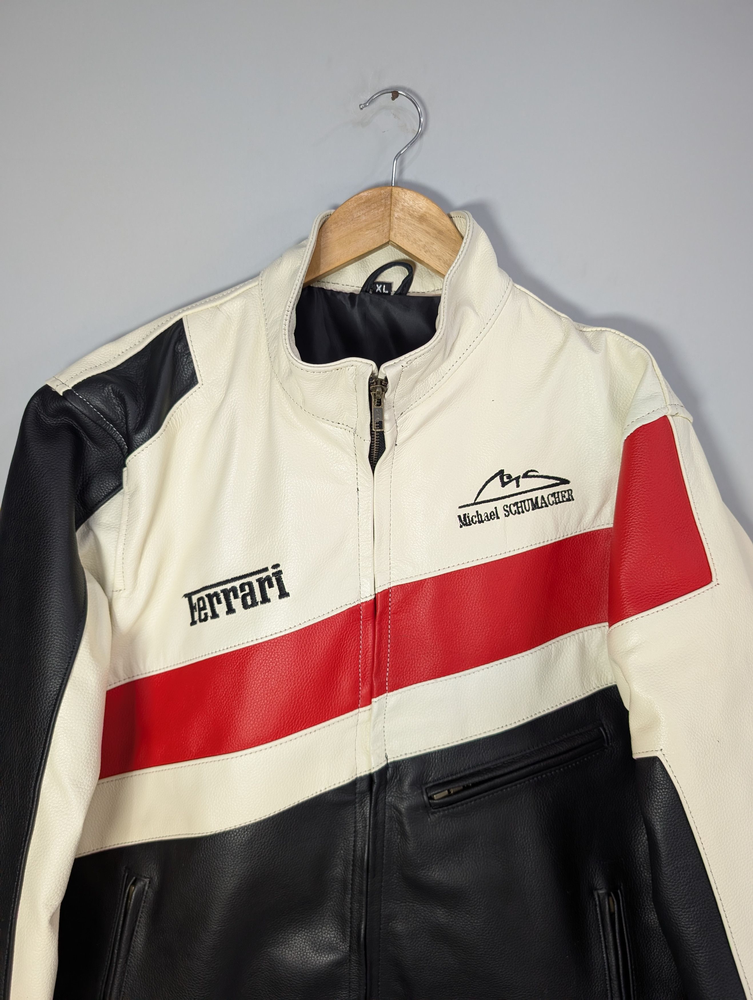 Vintage 🔥Ferrari 🔥 Formula 1 Racing Real Cowhide Leather Jacket Size L / US 10 / IT 46 - 3 Thumbnail