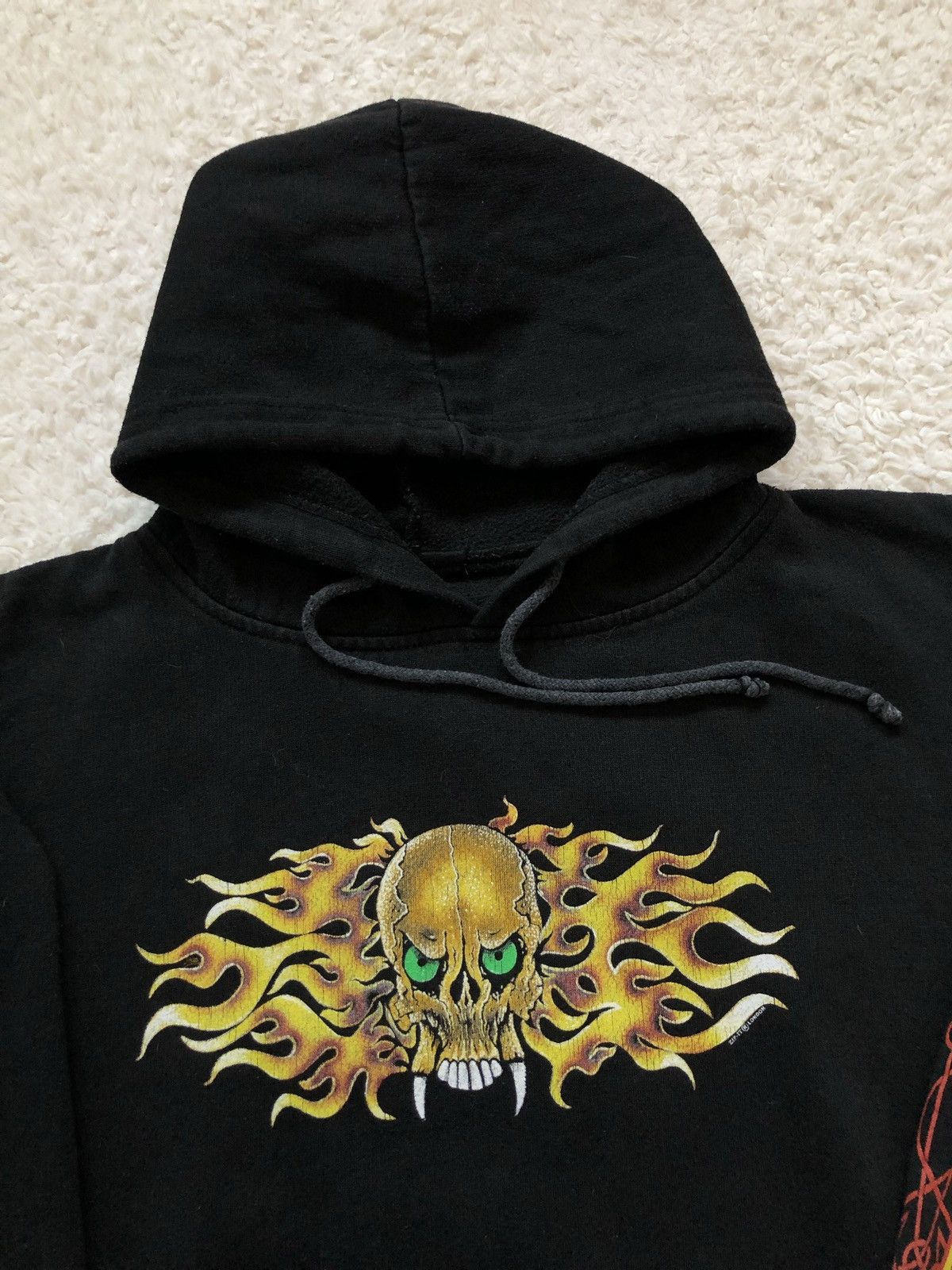 Vintage Hoodie Skull Fire Vintage 90’s Boxy Fit 65x65 cm Size US XL / EU 56 / 4 - 2 Thumbnail