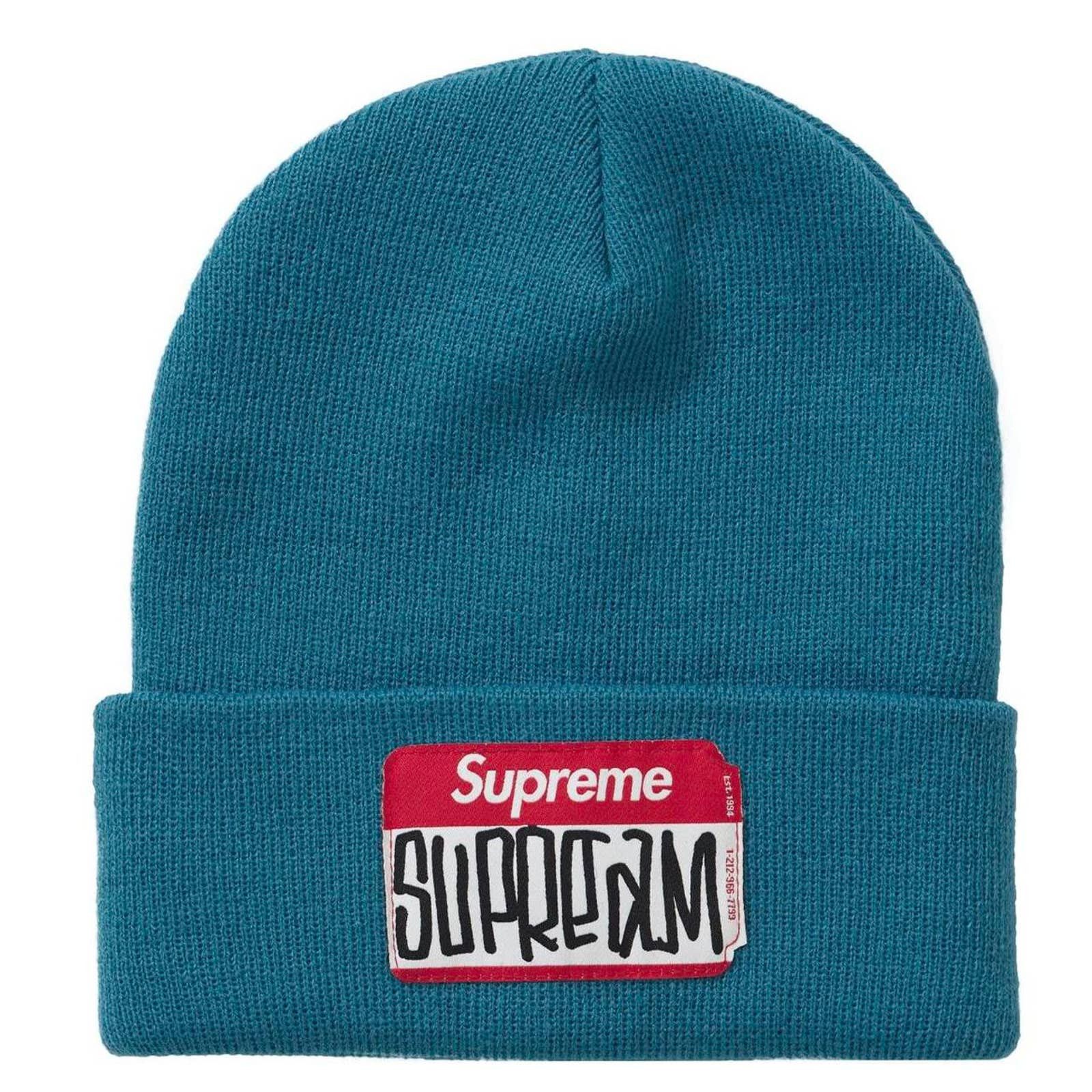 Supreme 2021 TEAL MARK GONZALES GONZ NAMETAG BEANiE WiNTER CAP HAT Size ONE SIZE - 3 Thumbnail