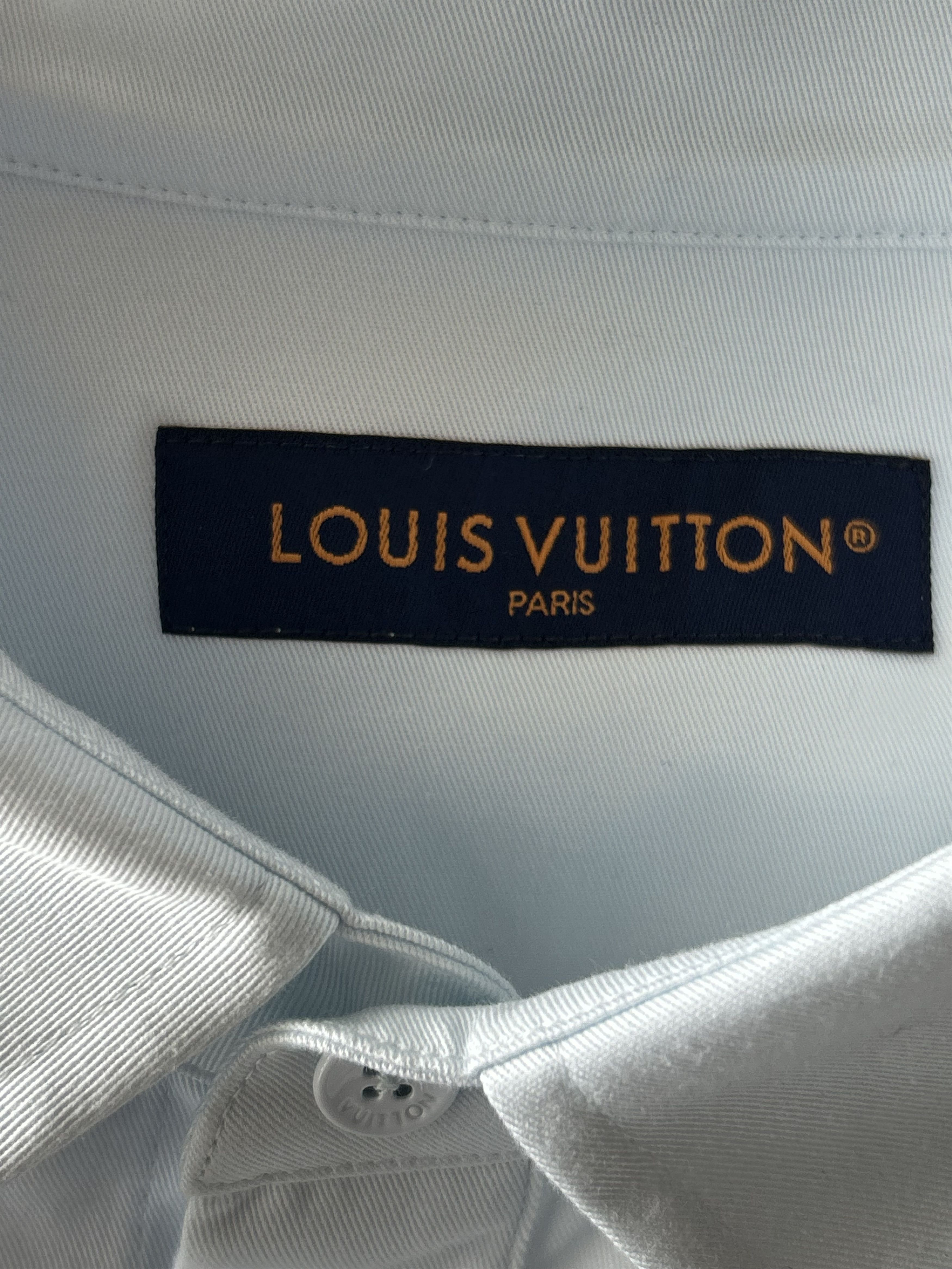 Louis Vuitton Louis Vuitton Light Blue Monogram Pocket Button Up Shirt Size US XXL / EU 58 / 5 - 3 Thumbnail