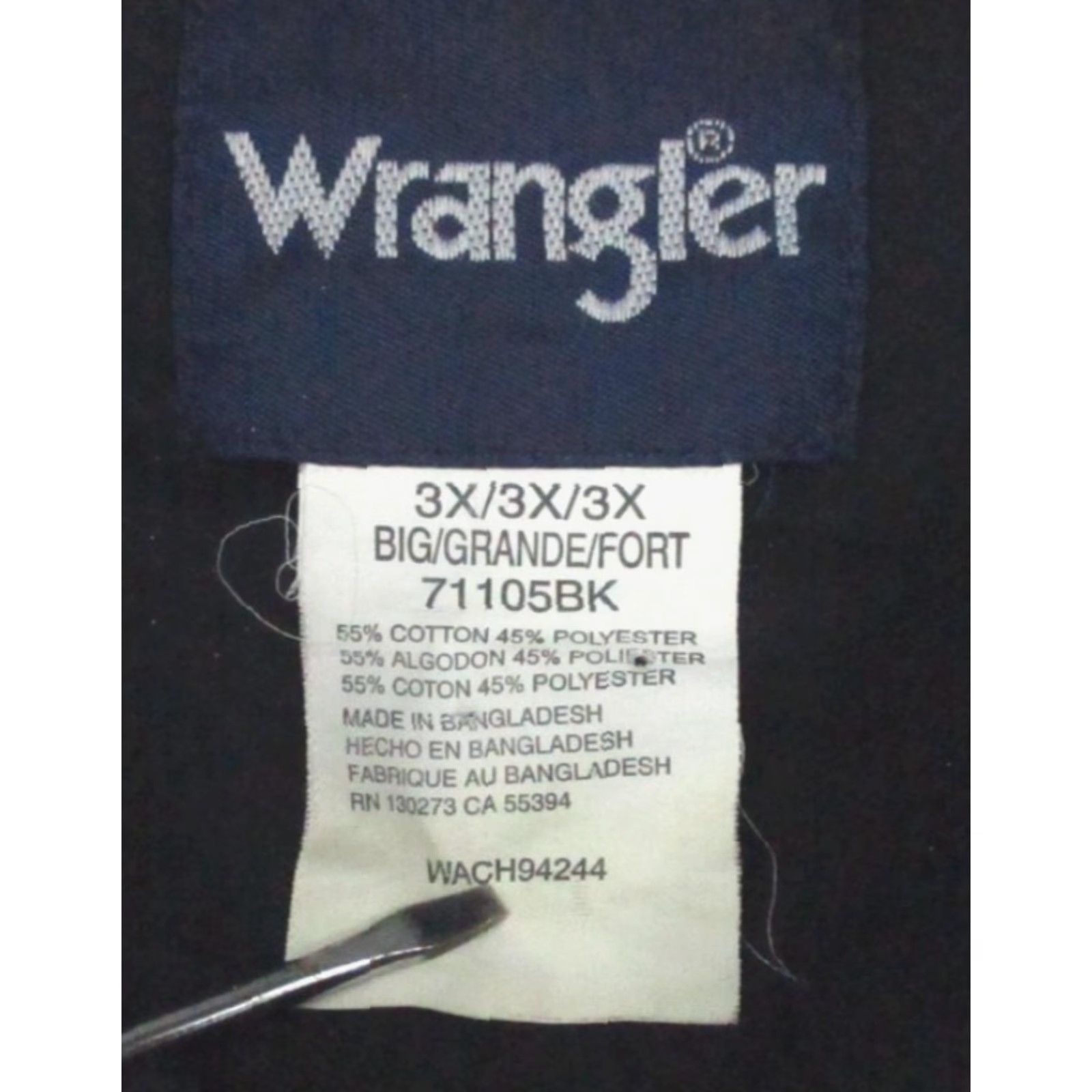 Wrangler VINTAGE Wrangler Shirt Mens 3XL Black Western Snap Button Team BBQ Logo Long Sleeve Size US XXL / EU 58 / 5 - 7 Thumbnail