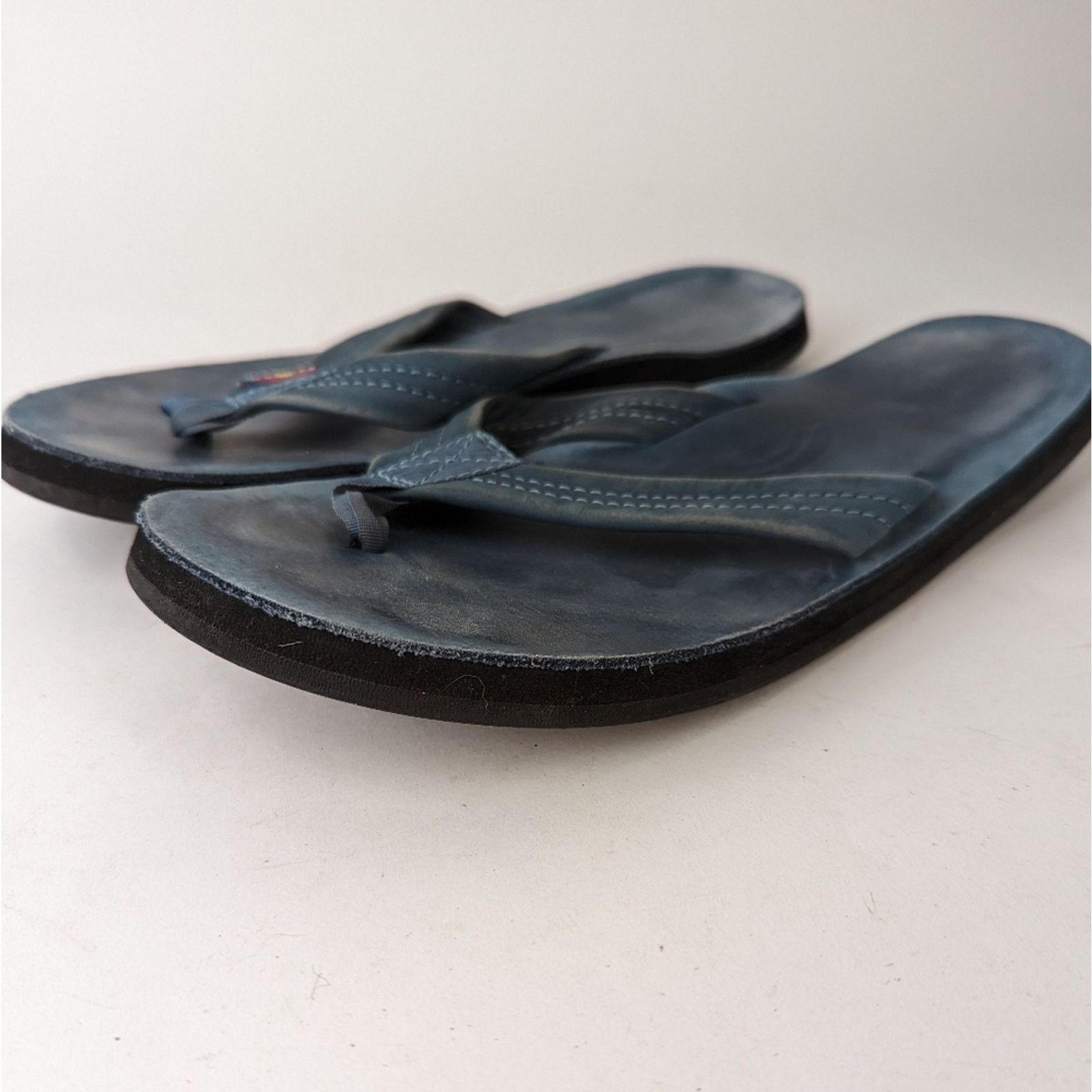 Rainbow Rainbow Classic Leather Sandals Blue Size US 8 / IT 38 - 3 Thumbnail