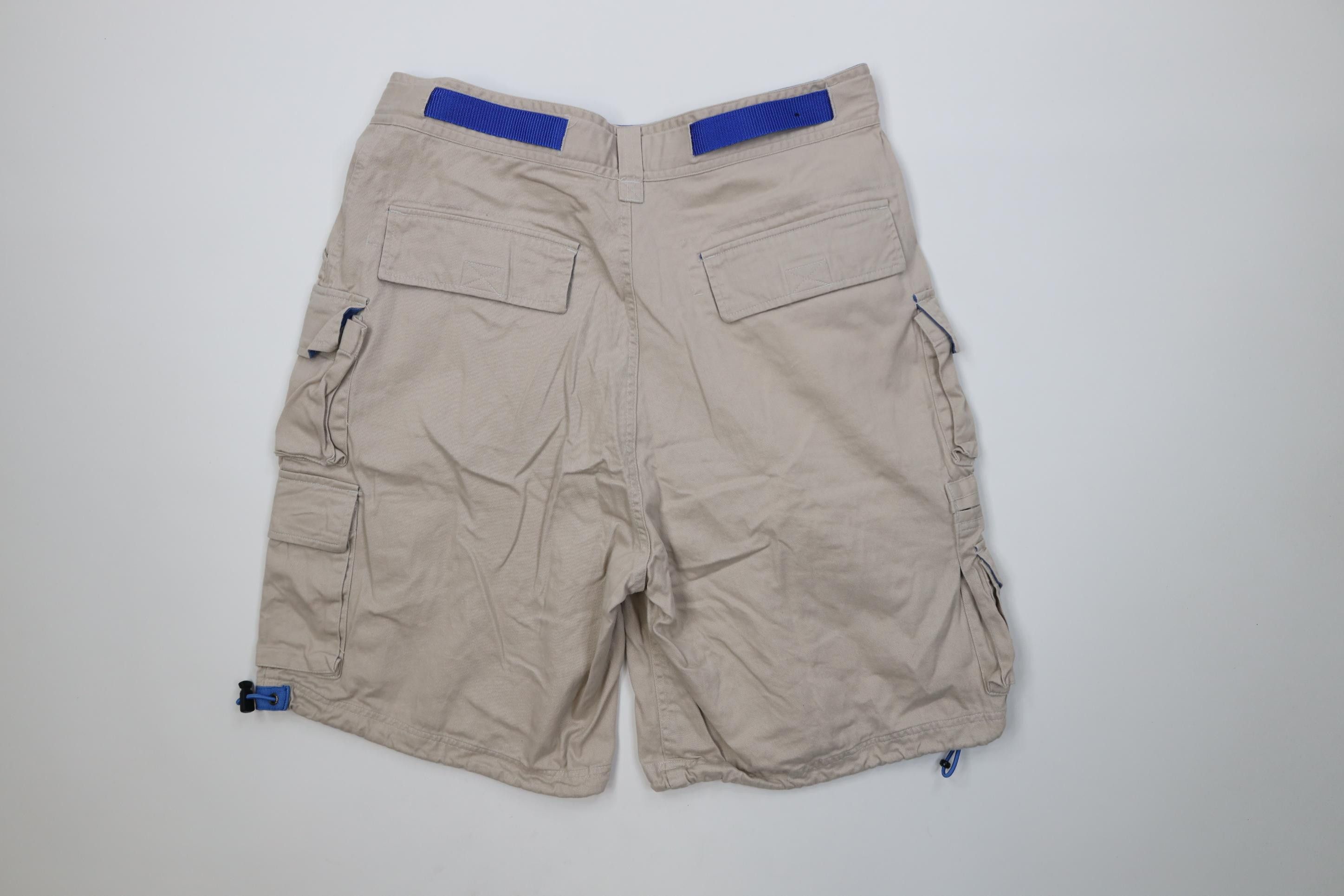 Vintage Vintage 90s Y2K Streetwear Belted Cargo Shorts Beige Cotton Size US 34 / EU 50 - 7 Thumbnail