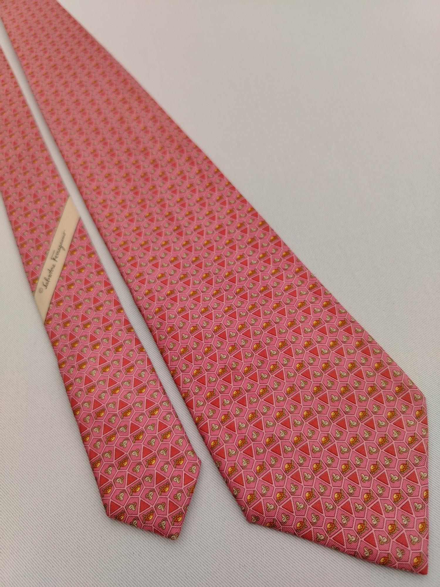 Salvatore Ferragamo Salvatore Ferragamo SF Silk Necktie Turtle Tortoise Men Tie Size ONE SIZE - 4 Thumbnail