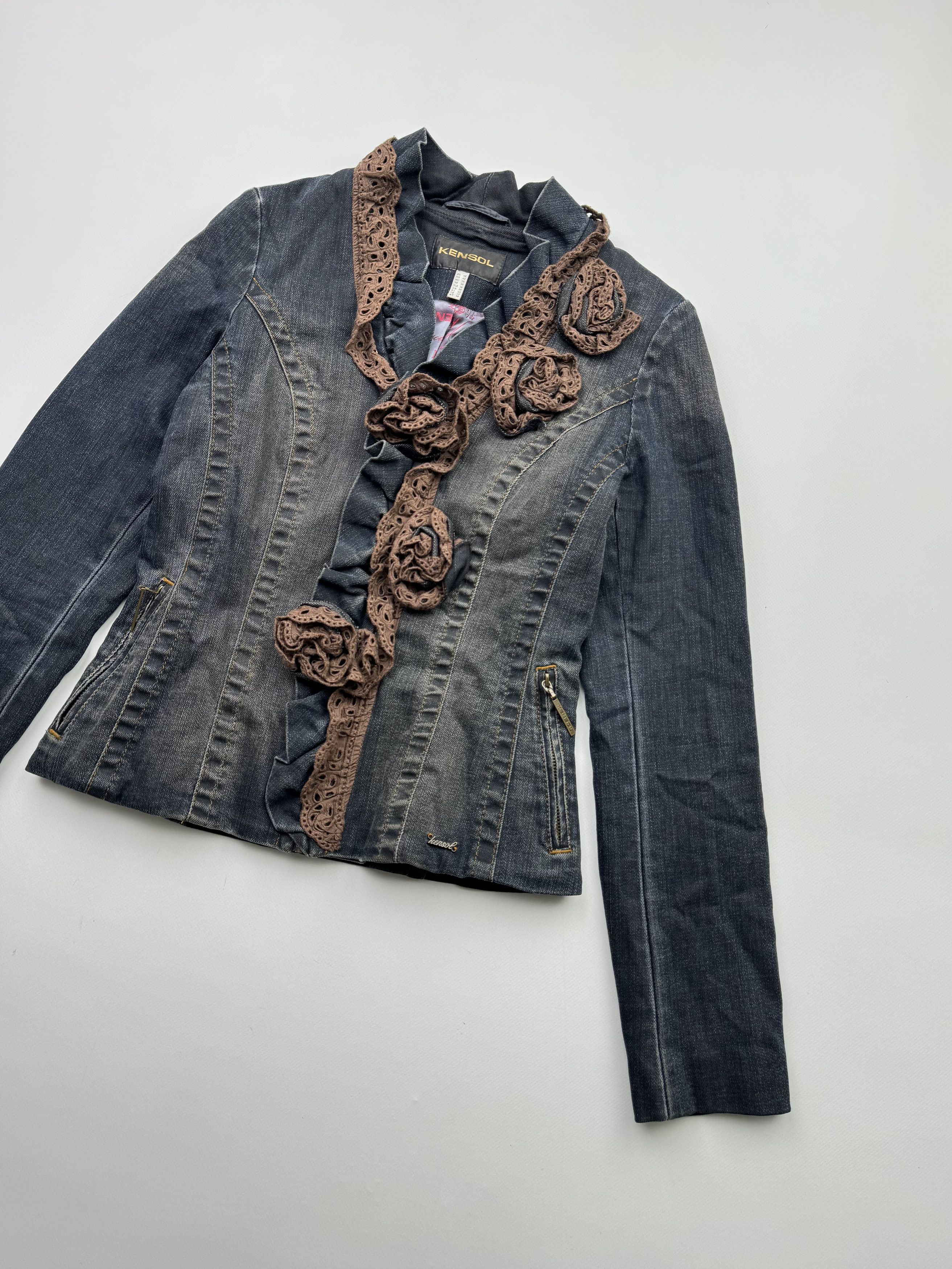 Japanese Brand Vintage Cropped Denim Faded Jacket B314(V294)E2 Size XS / US 0-2 / IT 36-38 - 3 Thumbnail