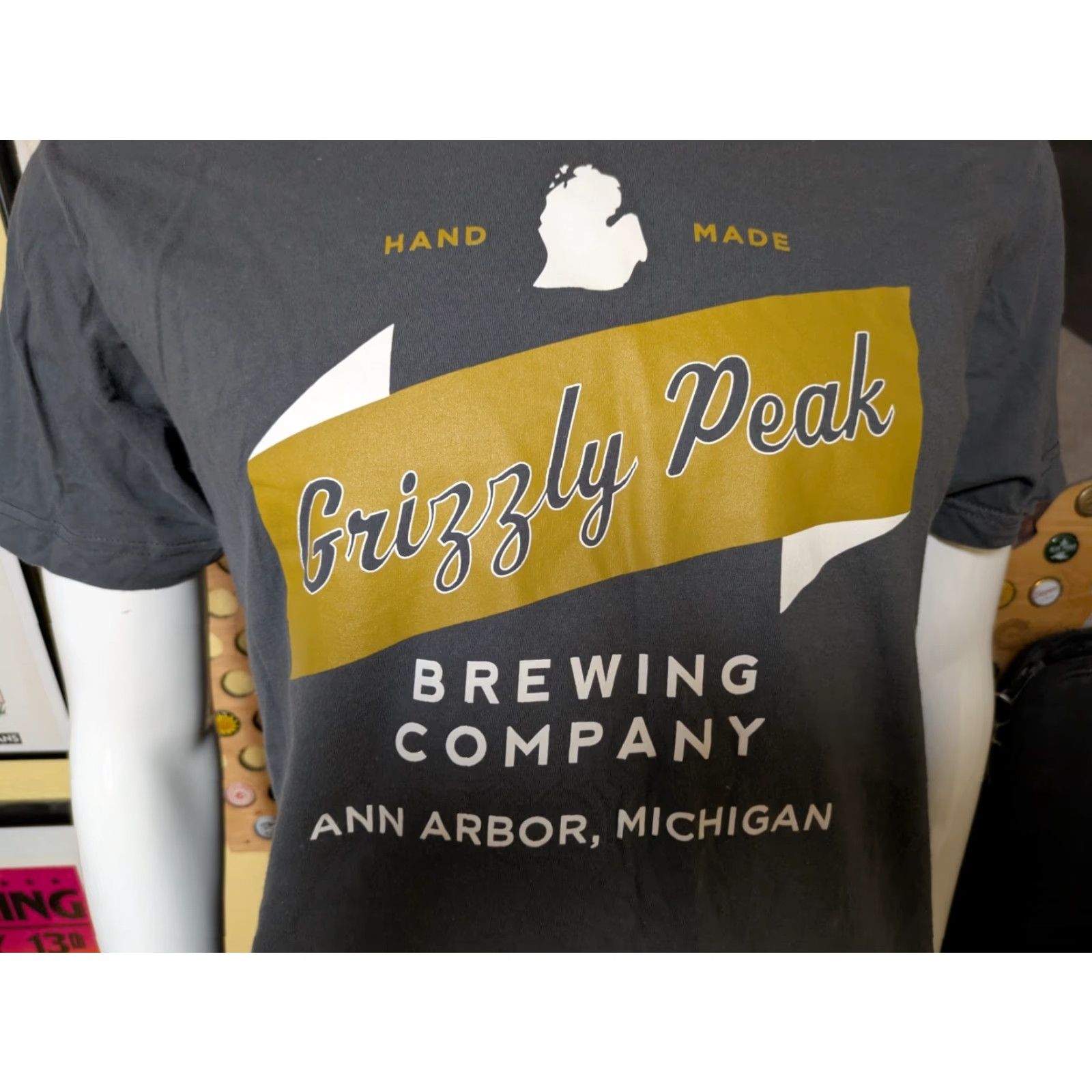 American Apparel Grizzly Peak Ann Arbor MI Logo T Shirt Adult Large Gray Cotton American Apparel Beer Graphic Tee Mens Size US L / EU 52-54 / 3 - 2 Thumbnail