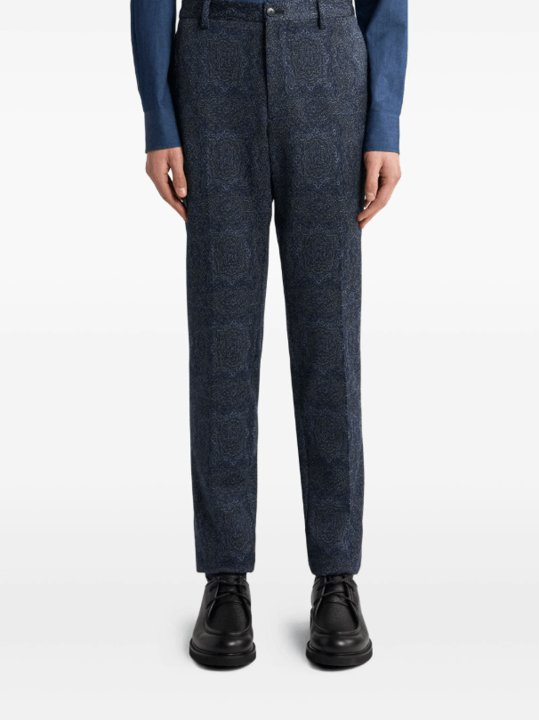 Etro BNWT AW25 ETRO PATTERNED JACQUARD TAILORED PANTS 52 Size US 36 / EU 52 - 1 Thumbnail