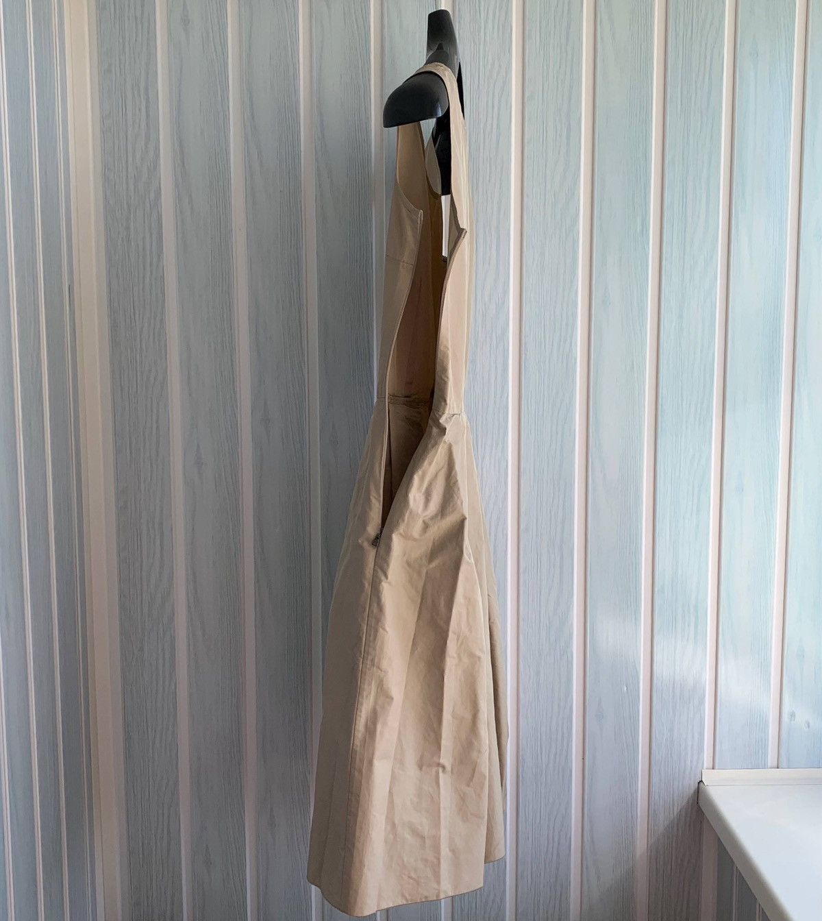 Prada Prada Beige Polyester Zip Pleated Sleeveless Fit Flare Dress Size S / US 4 / IT 40 - 6 Thumbnail