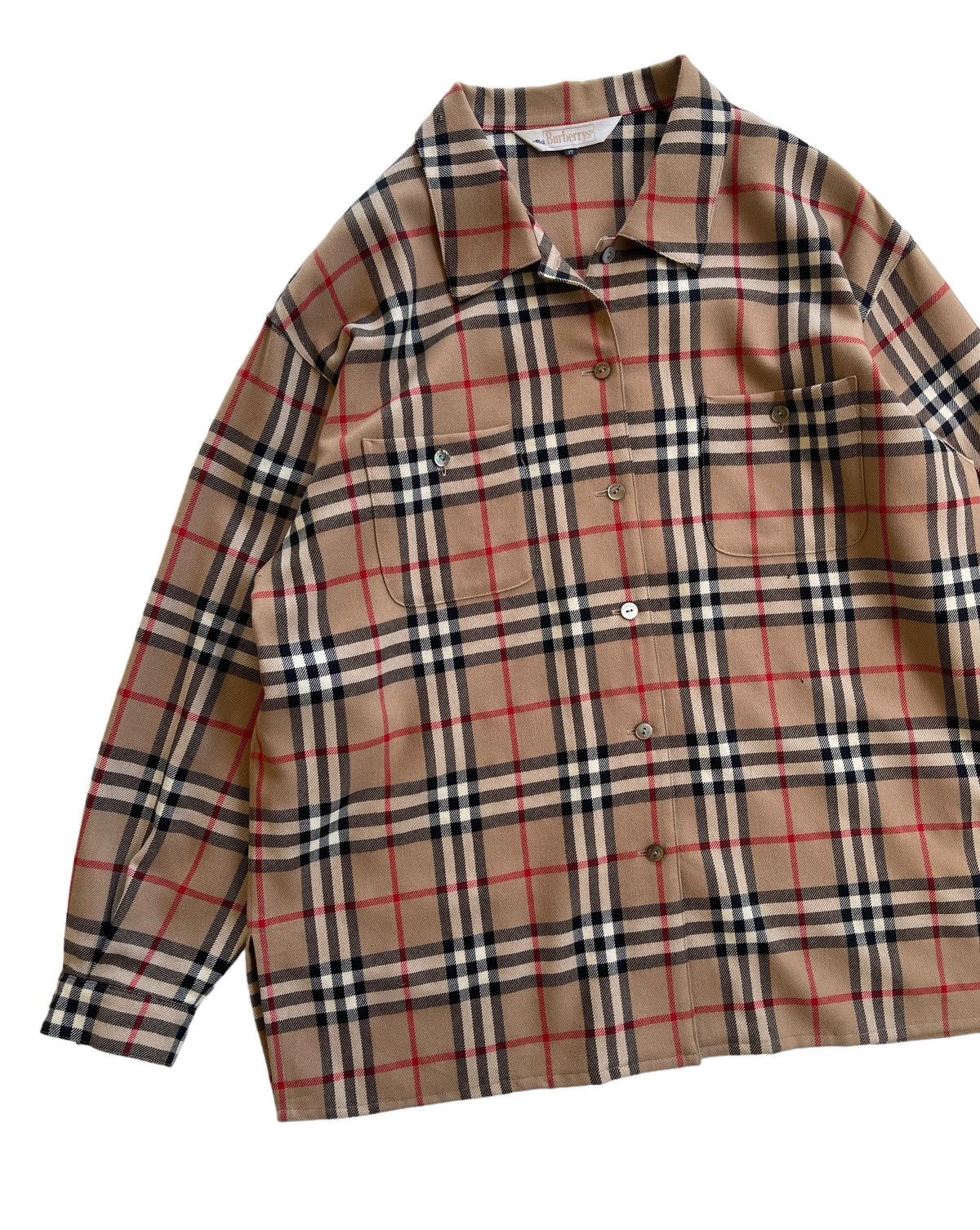 Burberry Oversized Burberrys Nova Checked Wool Vintage Shirt Size L / US 10 / IT 46 - 8 Thumbnail