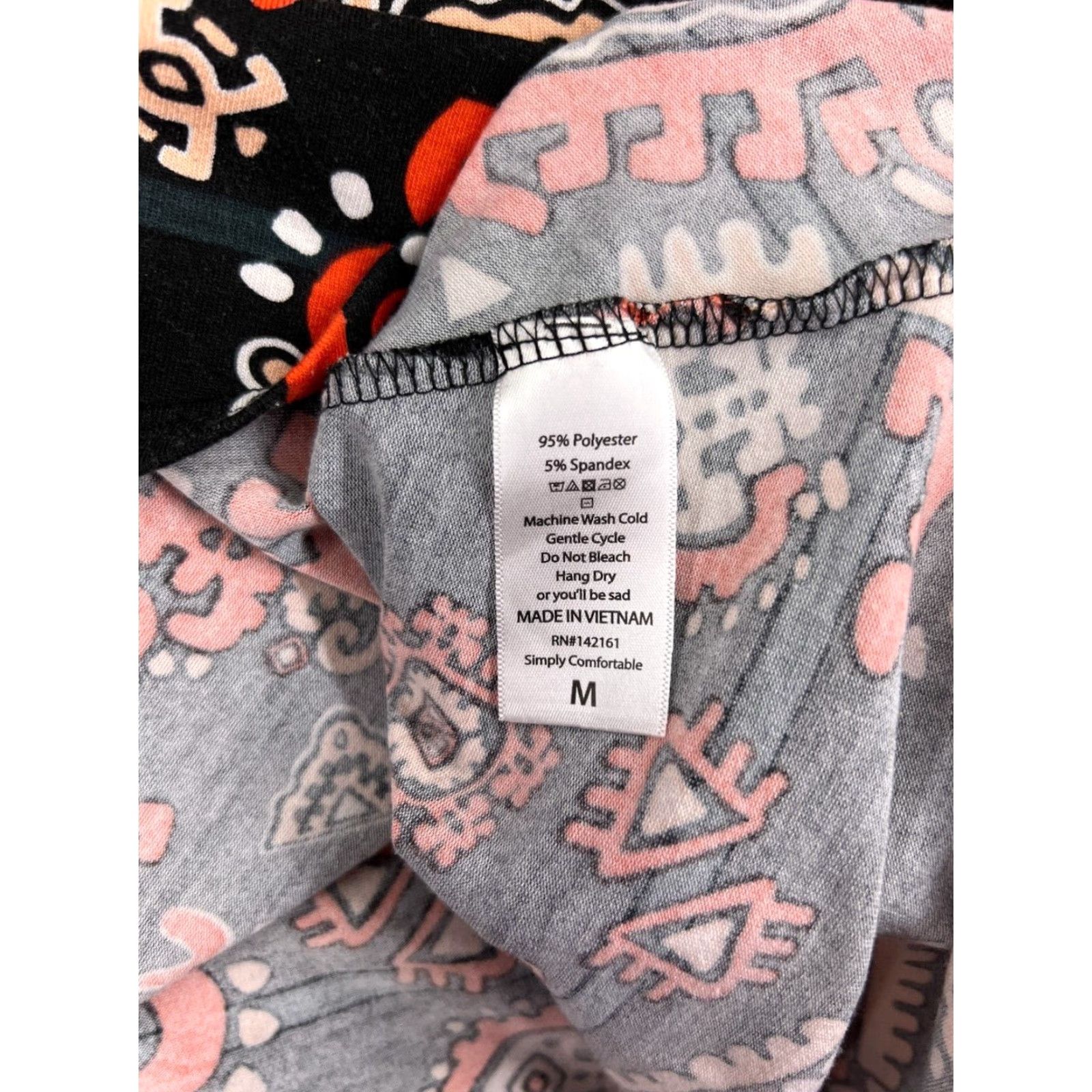 Vintage LuLaRoe Dress Womens M Black Orange Aztec Southwestern Polyester Blend Short Sleeve Round Neck Pullover Knee Length Vintage No Size M / US 6-8 / IT 42-44 - 4 Thumbnail