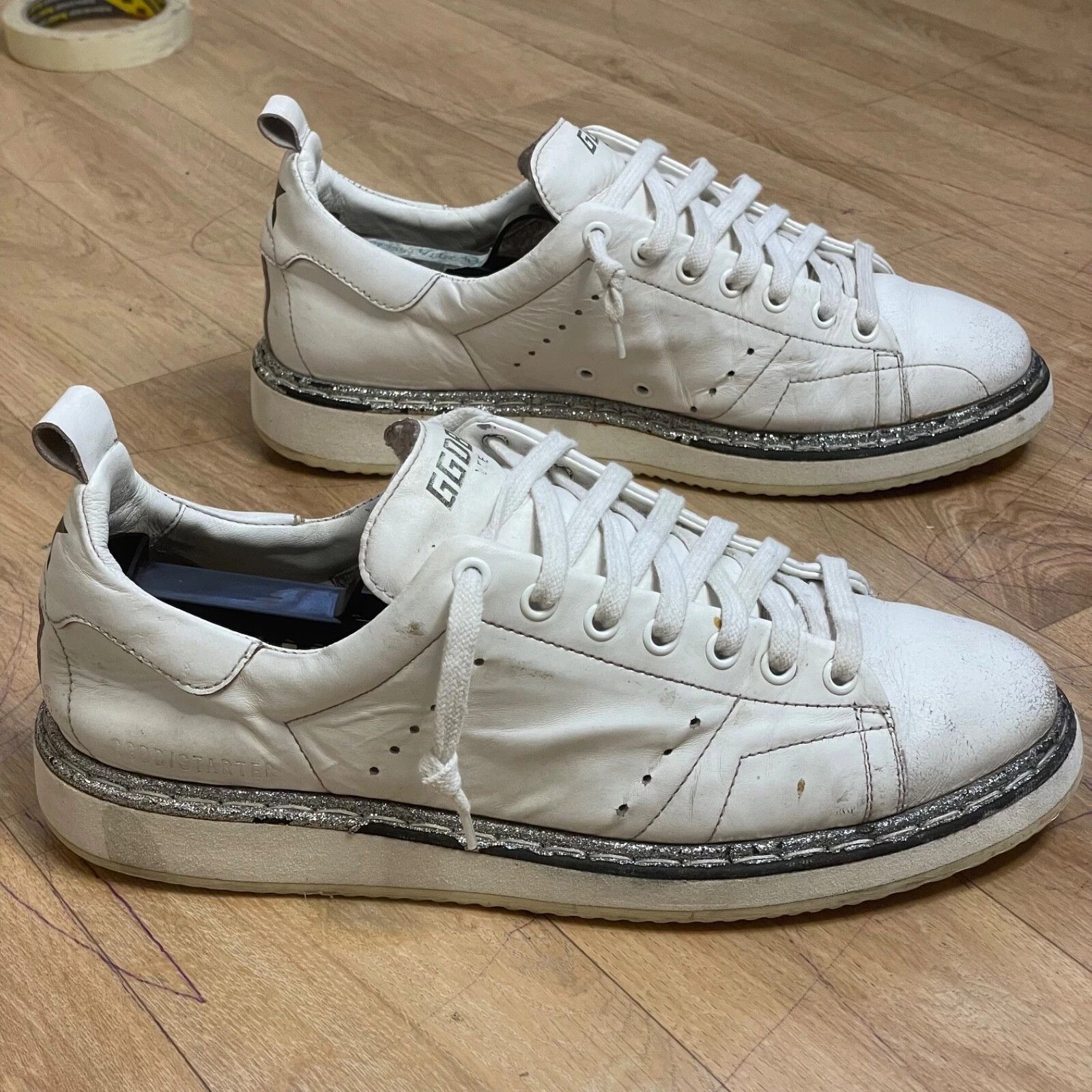 Golden Goose Golden Goose Sneakers STARTER VCE GGDB WHITE Leather low top Size US 10 / IT 40 - 1 Thumbnail