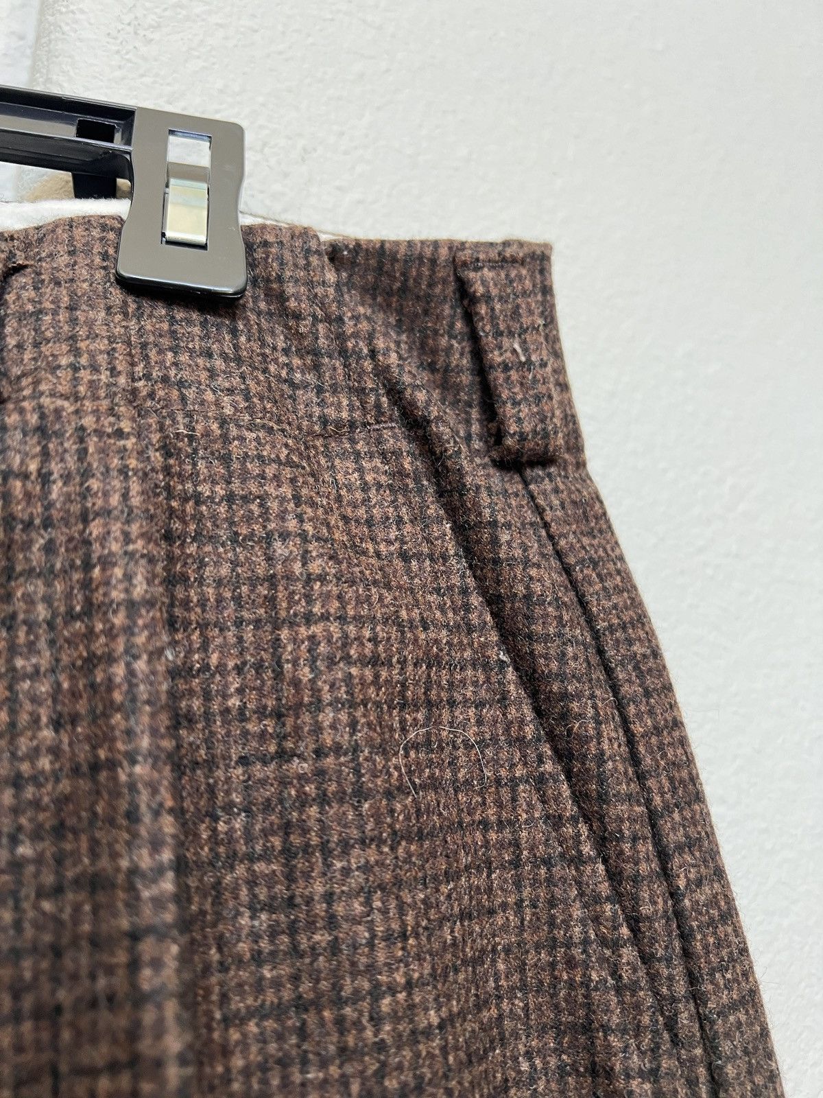 Evan Kinori Fox superfine merino check two pleat pant 34 Size US 34 / EU 50 - 5 Thumbnail
