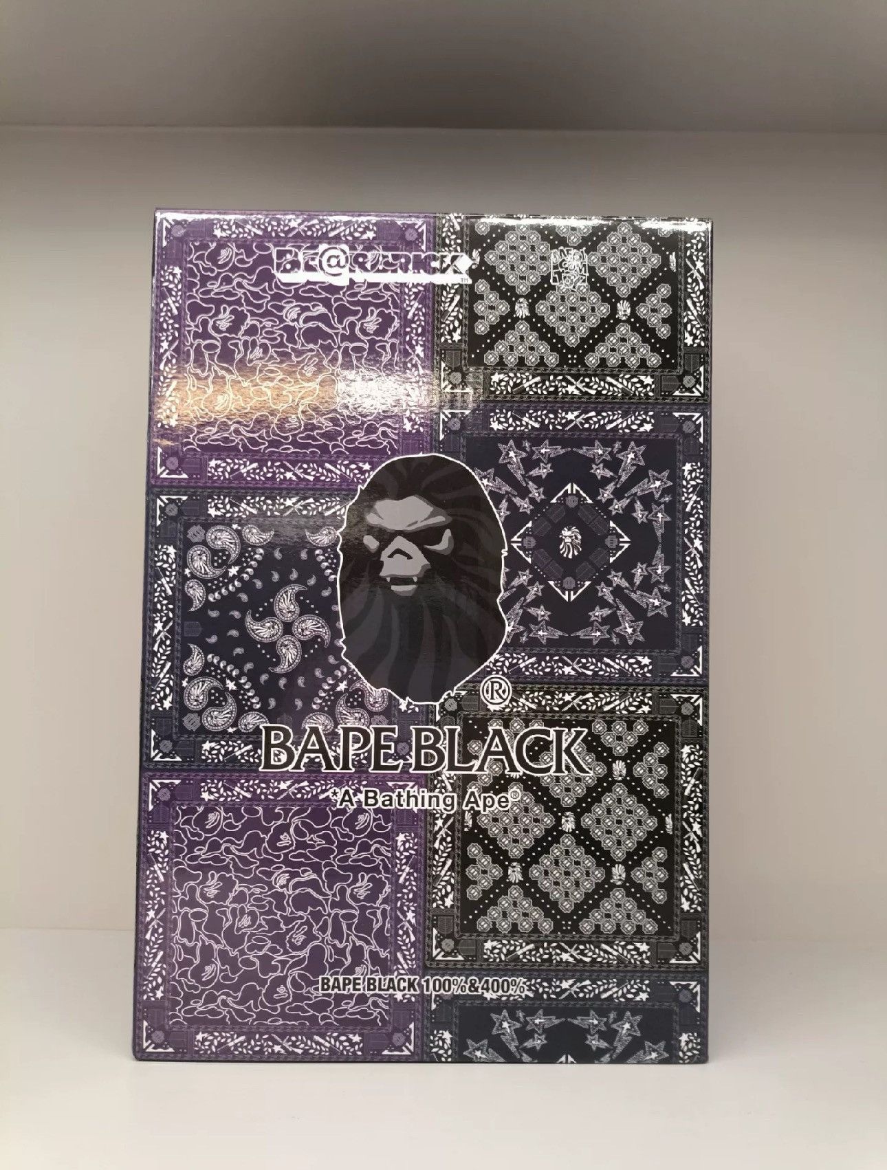 Bearbrick Bape Black Bandana 100% & 400% Set
