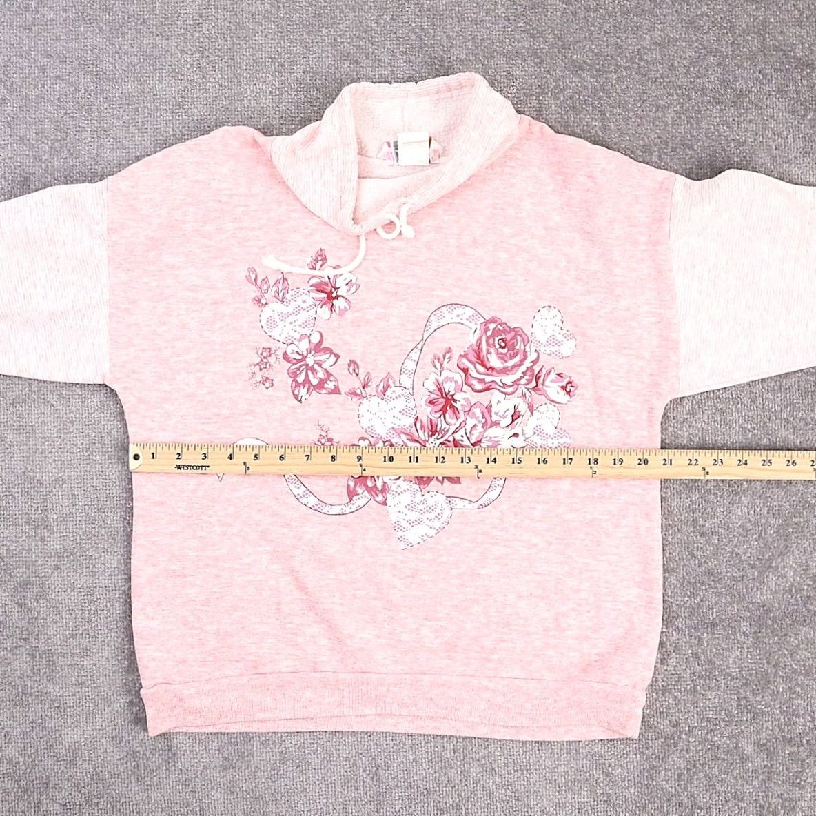 Vintage VINTAGE Women's Sweatshirt Pink 90s Floral Roses Made in USA XL Long Sleeve Pullover Sweatshirt Womens Size XL / US 12-14 / IT 48-50 - 4 Thumbnail