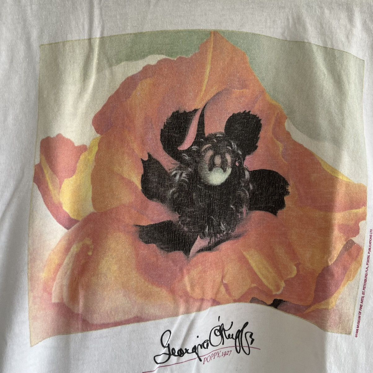Vintage VTG 1998 Georgia O'Keeffe Poppy Art Tee Shirt Haring Picasso Size US M / EU 48-50 / 2 - 5 Thumbnail
