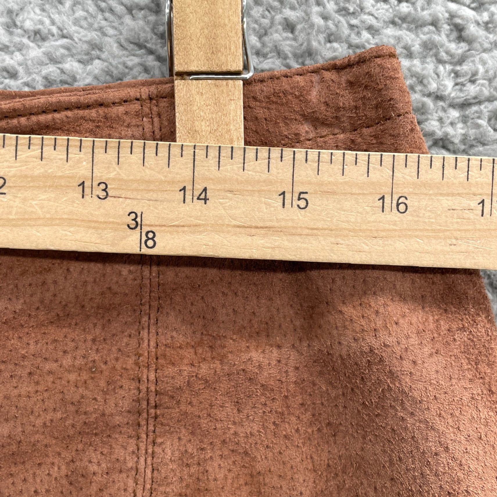 Vintage Savannah Skirt Women 14P Brown Leather Suede Straight Corpcore Boho Western 70s Vintage No Size 36" / US 14 / IT 50 - 3 Thumbnail