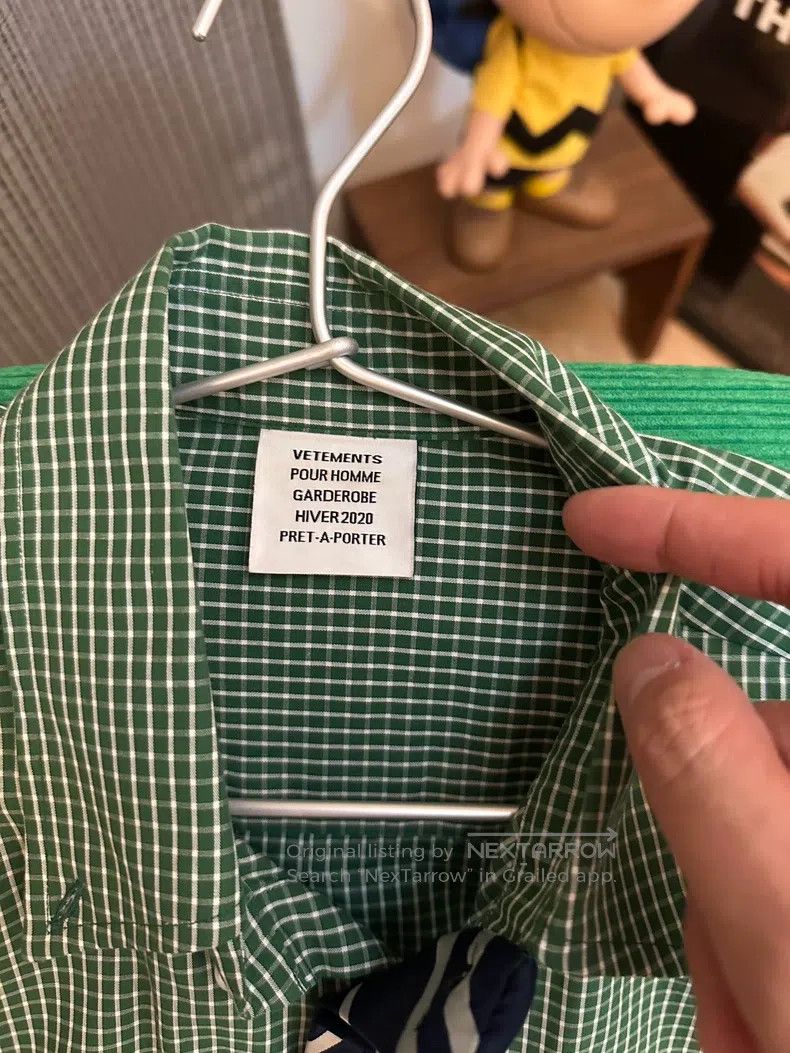 Vetements Vetements Green Plaid Tie Shirt Size US M / EU 48-50 / 2 - 3 Thumbnail