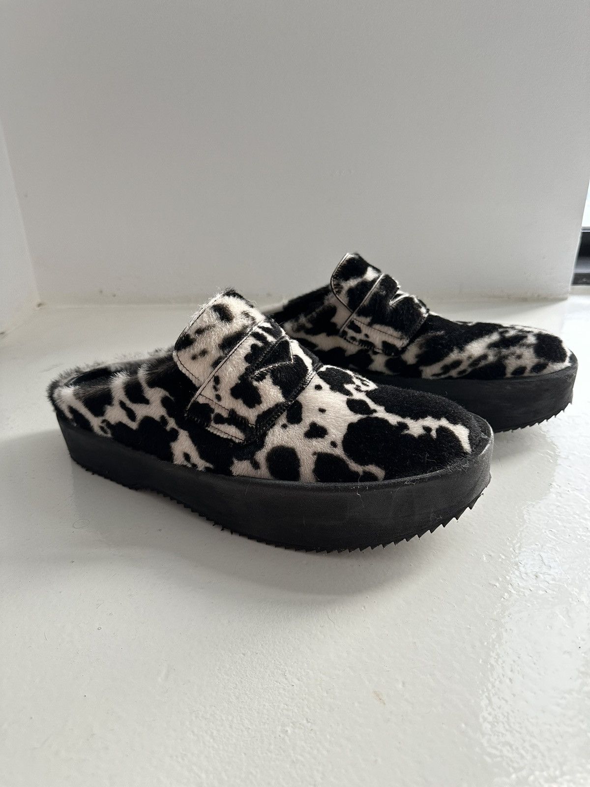 Dries Van Noten Calf skin pony platform shoes Size US 12 / EU 45 - 1 Thumbnail