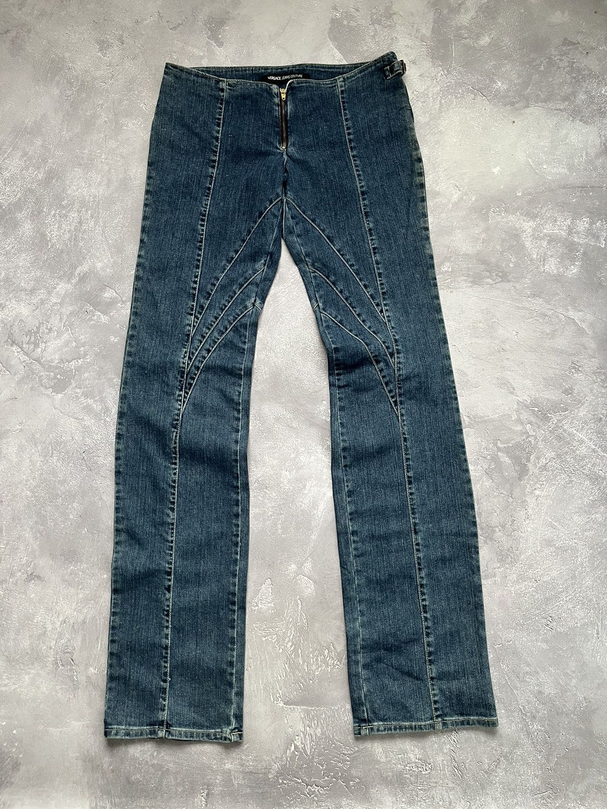 Versace Jeans Couture Versace Jeans Couture Big Logo Red Embroidered Denim Pants Size 28" / US 6 / IT 42 - 2 Thumbnail