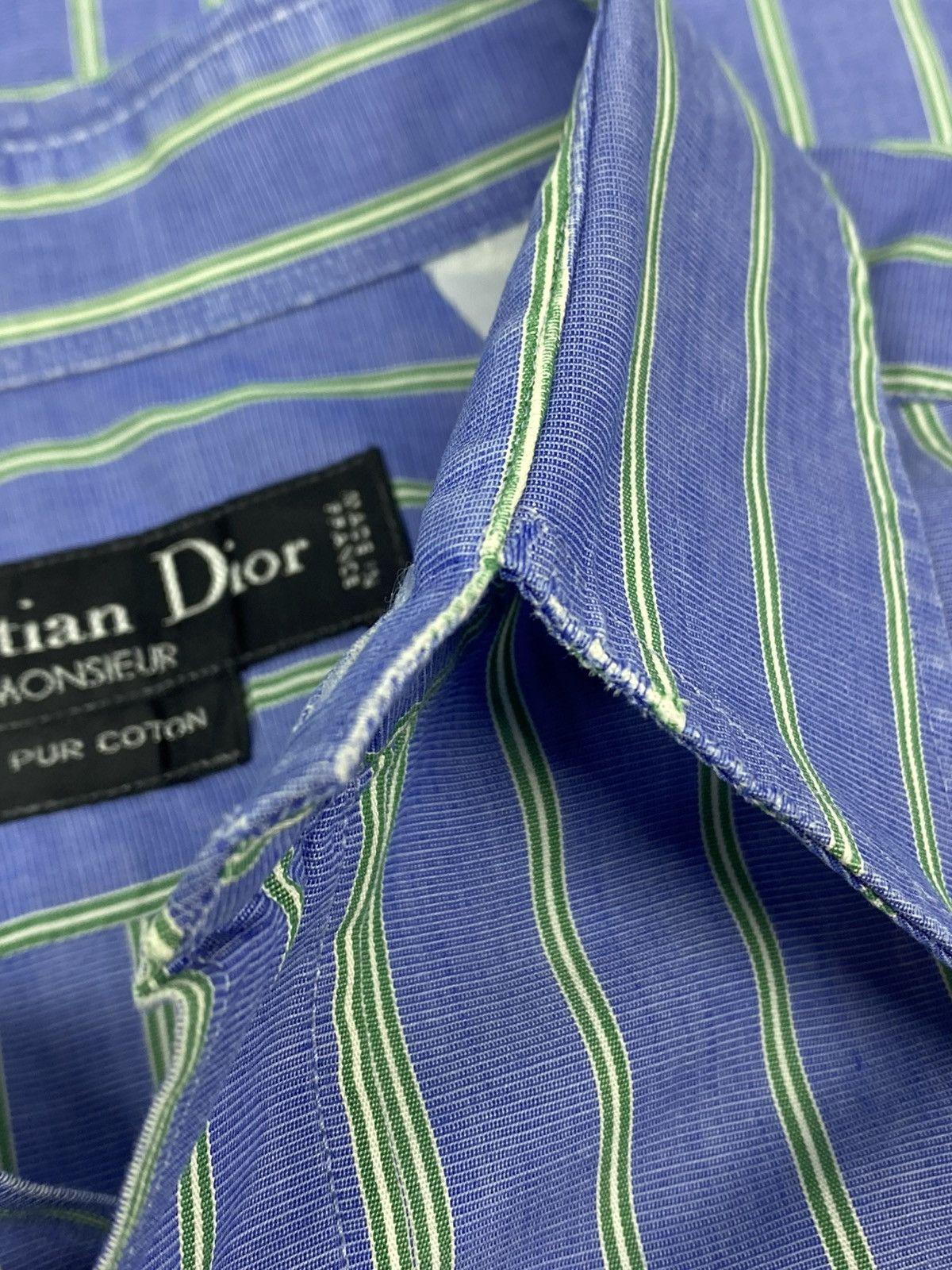 Christian Dior Monsieur Vintage Christian Dior Striped Short Sleeve Shirt Size US L / EU 52-54 / 3 - 15 Thumbnail