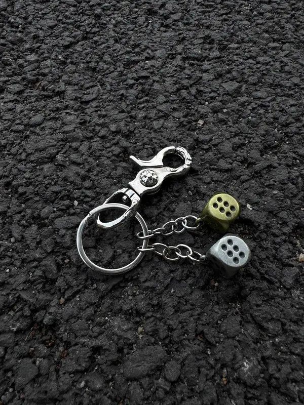 Jewelry Dice black 8 bags Keychain, y2k Keychain, Jeans KeyChain Size ONE SIZE - 4 Thumbnail