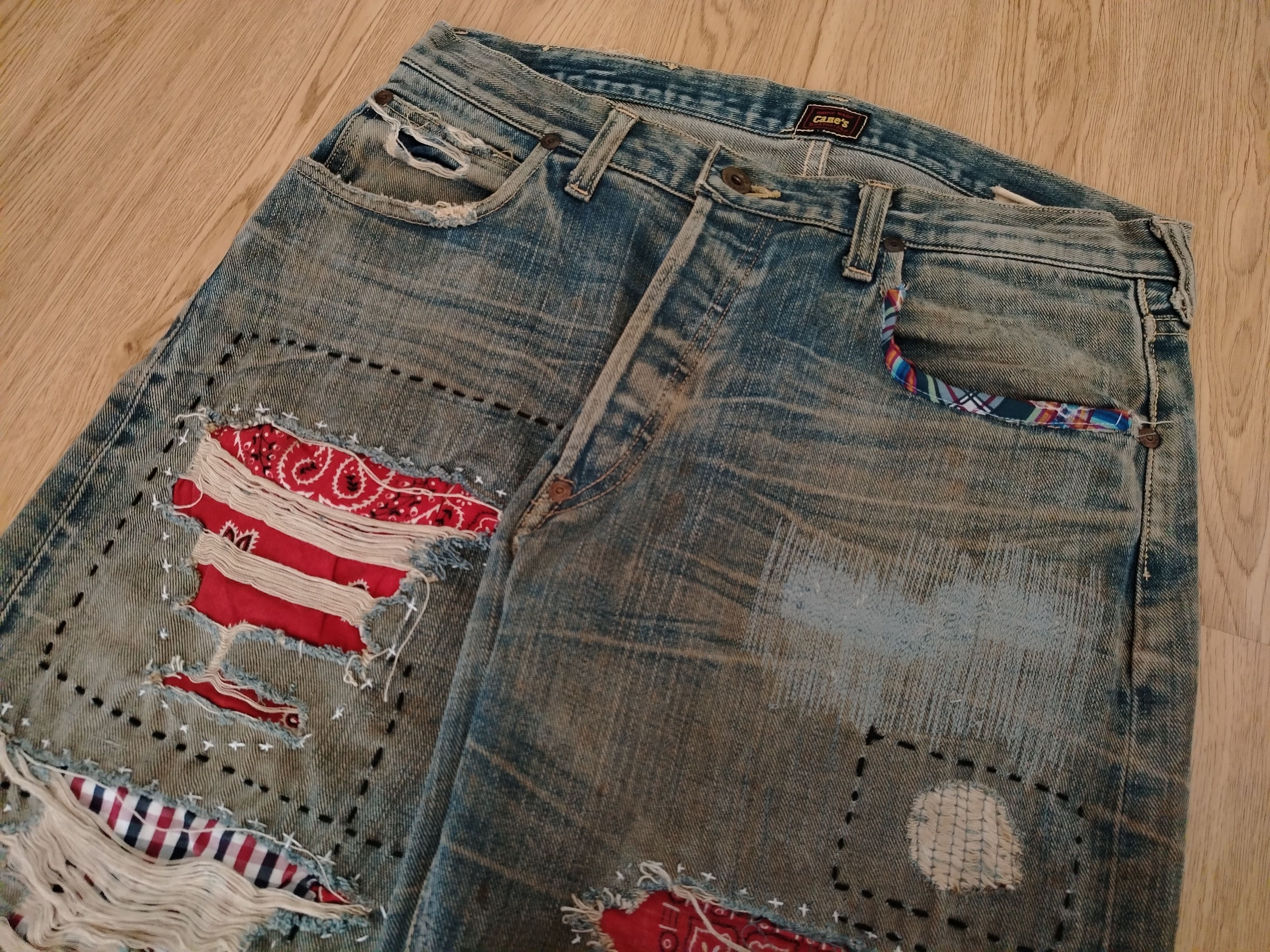 Sugar Cane Sugar Cane Jeans Vintage Sashiko Patches Size US 32 / EU 48 - 12 Thumbnail