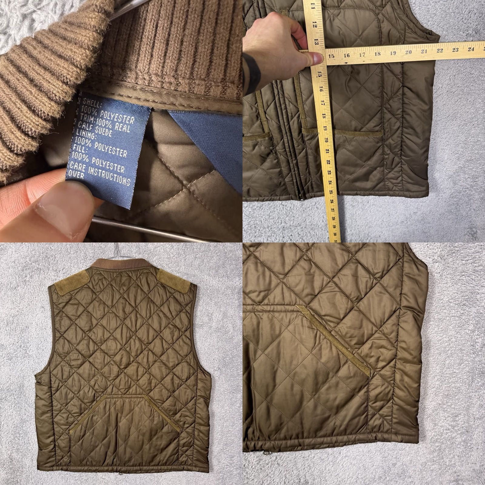 Polo Ralph Lauren Polo Ralph Lauren Vest Men L Diamond Quilted Calf Suede Leather Hunt Vintage - Shirt Size US L / EU 52-54 / 3 - 8 Thumbnail