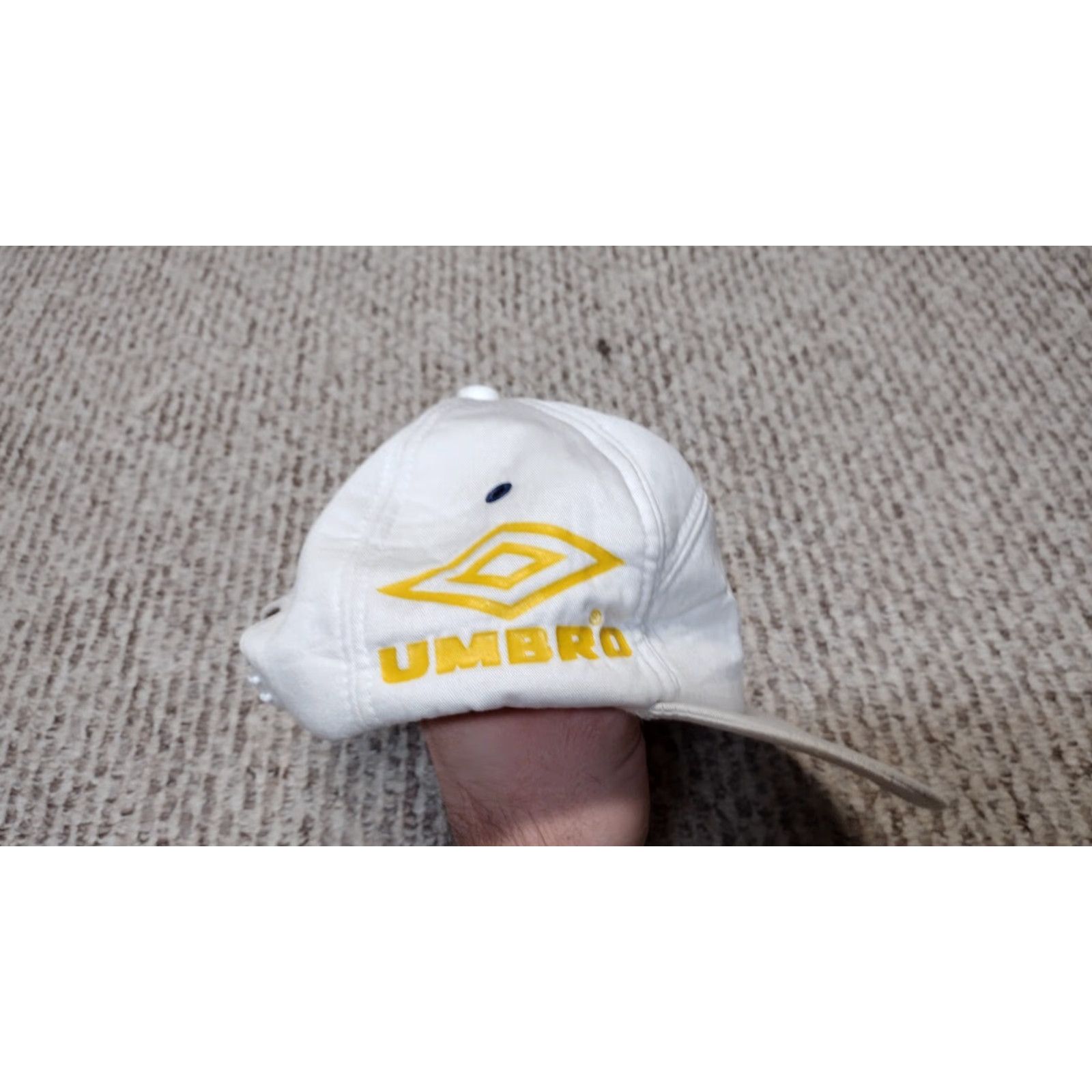 Umbro VINTAGE Umbro Hat 5 Panel Soccer Brasil CBF Pin White Adjustable Mens Cap Logo 90s Size ONE SIZE - 2 Thumbnail