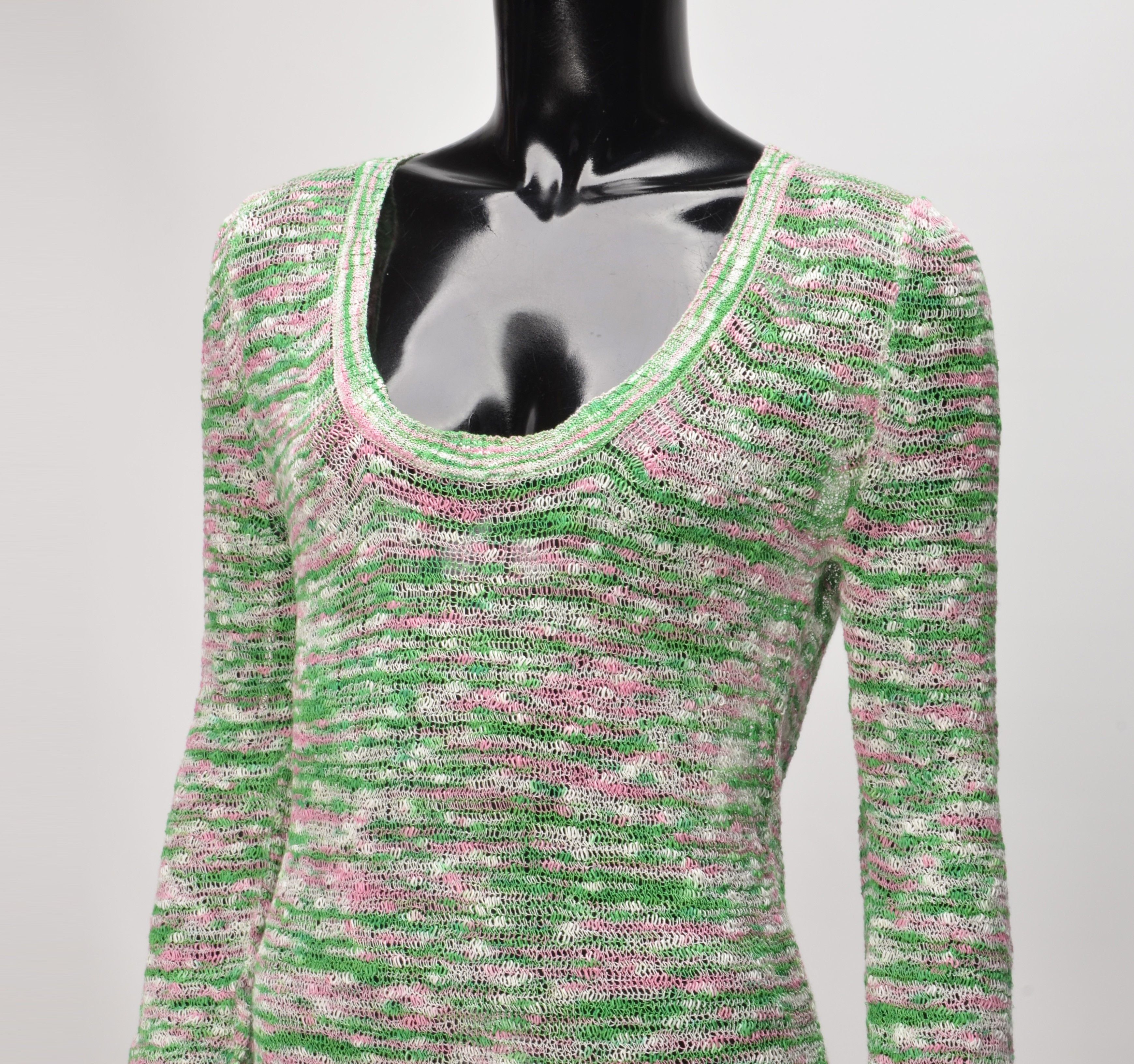 Missoni Vintage Missoni Crochet Knit Long Sleeve Mini Dress Size M / US 6-8 / IT 42-44 - 2 Thumbnail