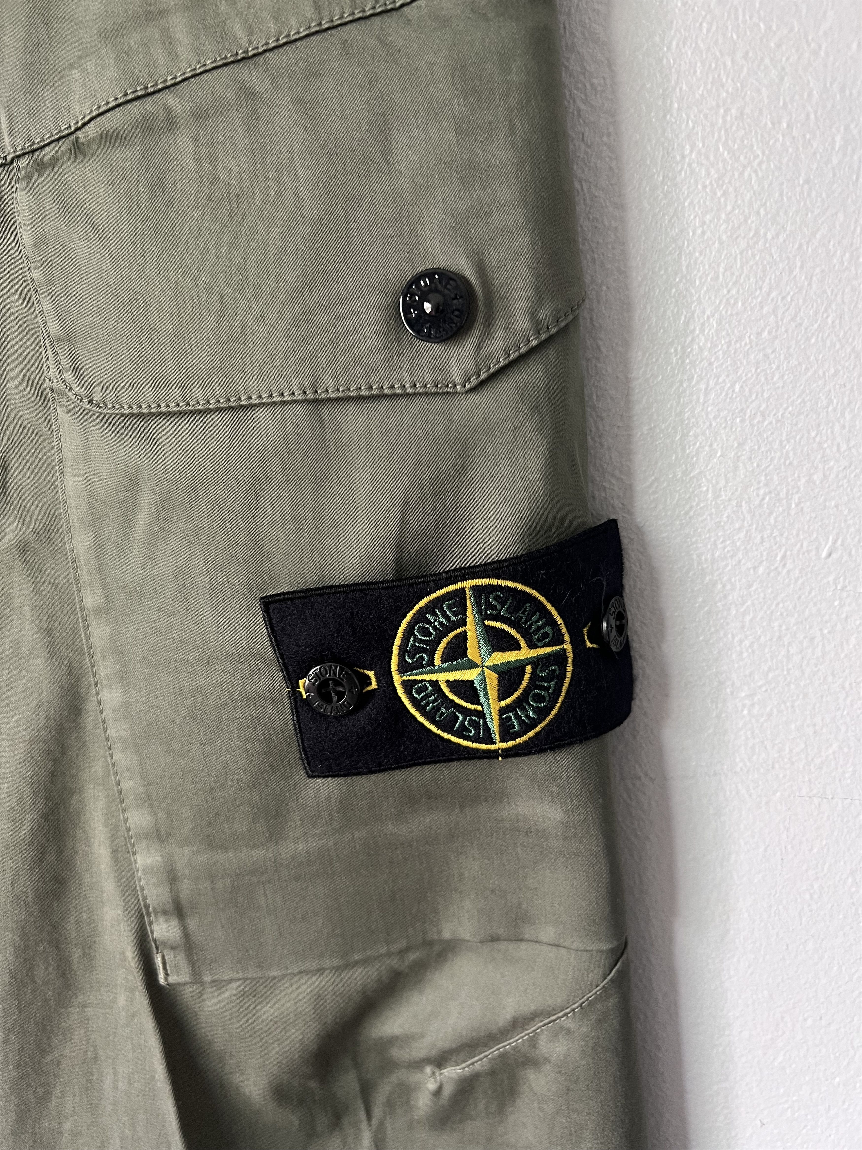 Stone Island Stone Island Organic Cotton Satin Stretch Cargo Pants Olive Size US 30 / EU 46 - 4 Thumbnail
