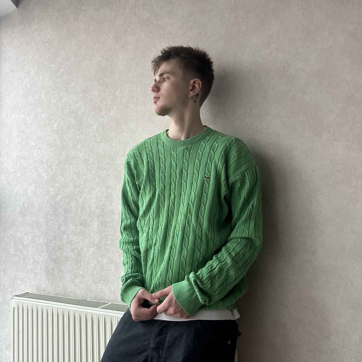 Lacoste Lacoste Cable Knit Wool Vintage Sweater 90s Oldmoney Size US L / EU 52-54 / 3 - 1 Thumbnail