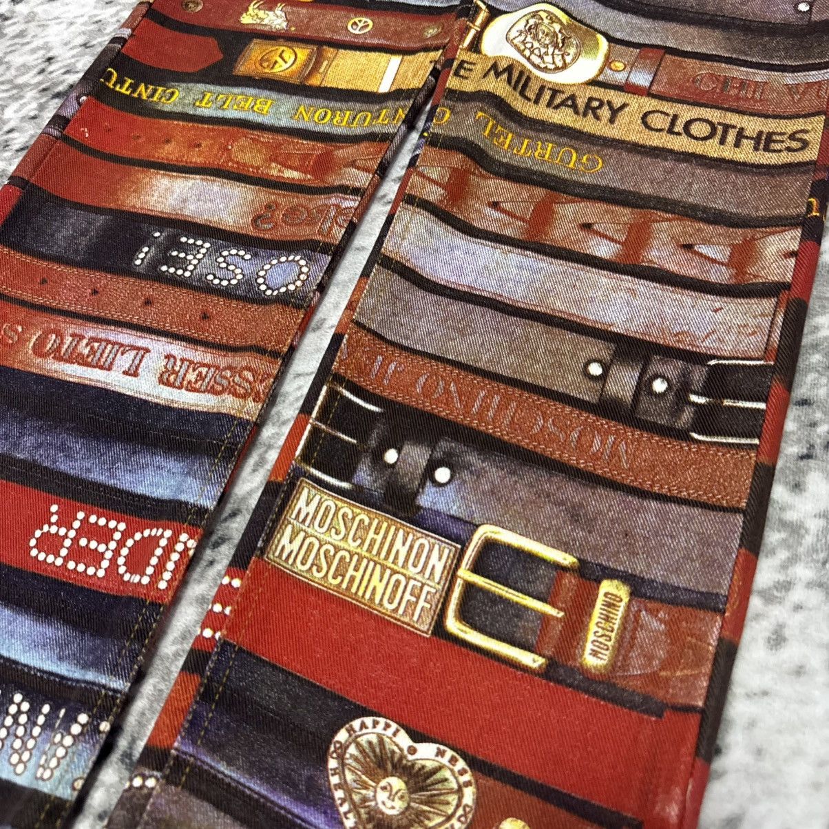 Moschino Archive 90s Moschino Trompe L’Oiel All Type Belt Denim Pants Size US 32 / EU 48 - 6 Thumbnail