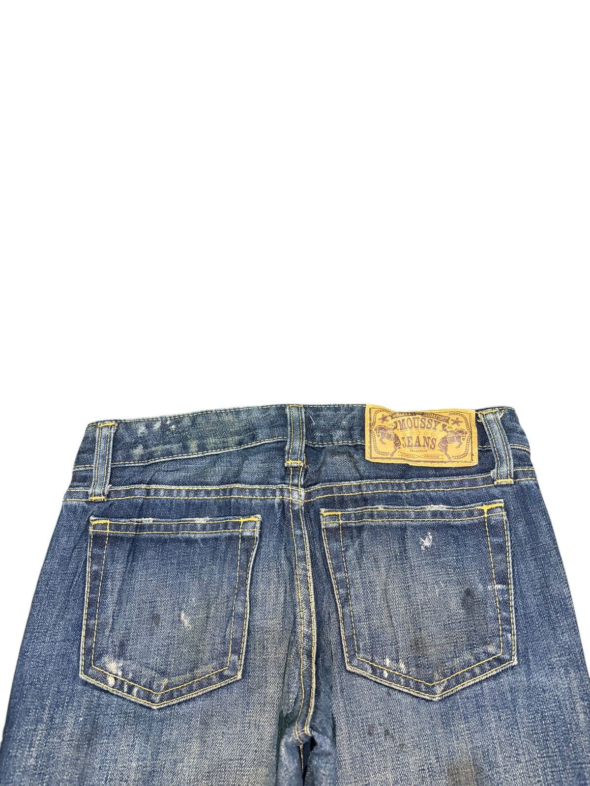 MOUSSY Vintage Moussy Faded Wash Distress Low Rise Flare Jeans Size 26" / US 2 / IT 38 - 4 Thumbnail