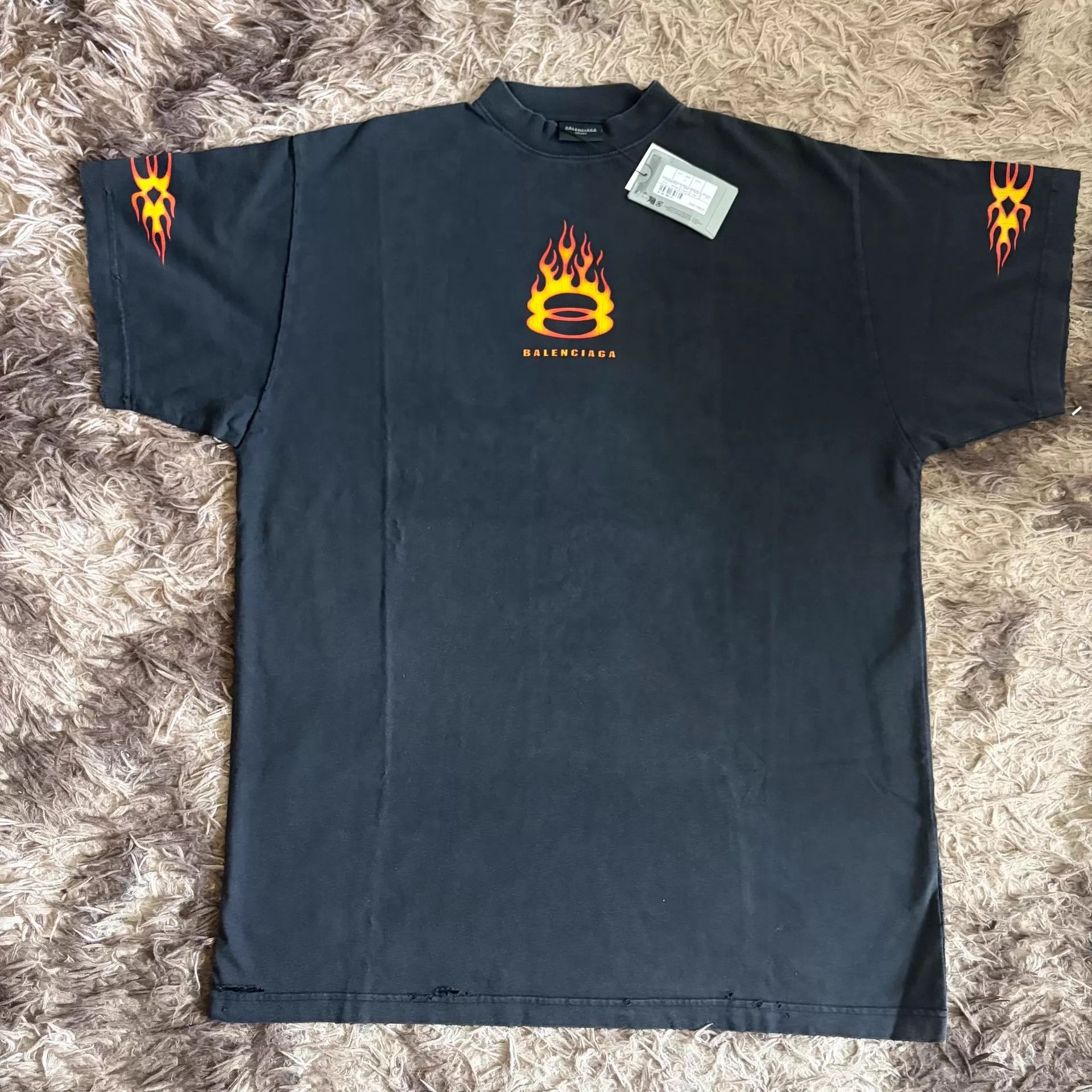 Balenciaga Balenciaga DoubleRingFlameLogo Crew Tee SS24 Size 1 Size S / US 4 / IT 40 - 1 Thumbnail