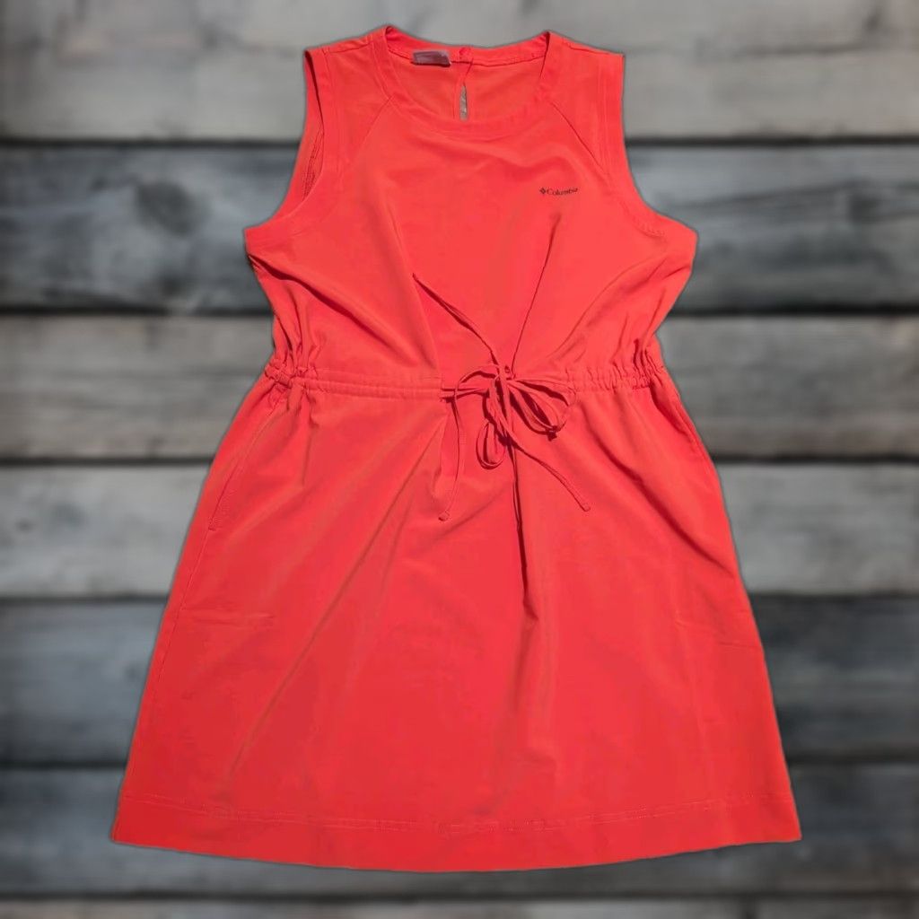 Vintage Columbia Bogota Bay Dress Women L Peach Tank Sleeveless Knee NWT Tie Waist Size L / US 10 / IT 46 - 1 Thumbnail