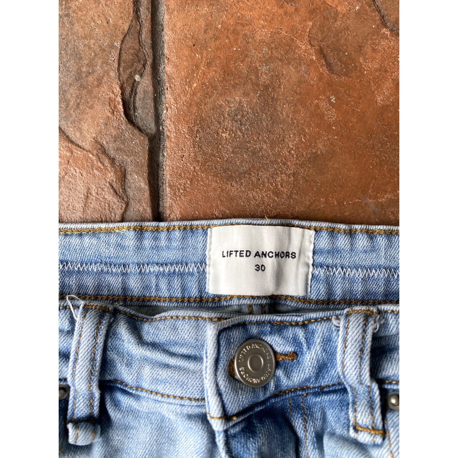 Lifted Anchors Lifted Anchors Los Angeles Cupid Angel Painted Skinny Denim Jeans Mens 30x31 v2 Size US 30 / EU 46 - 2 Thumbnail