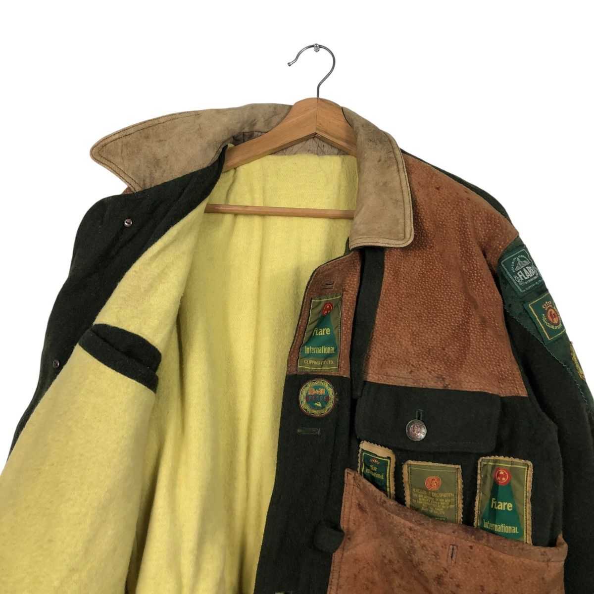 Japanese Brand 🔥VINTAGE BIKER GENUINE LEATHER JACKET FLARE FULL PATCH Size US M / EU 48-50 / 2 - 14 Thumbnail