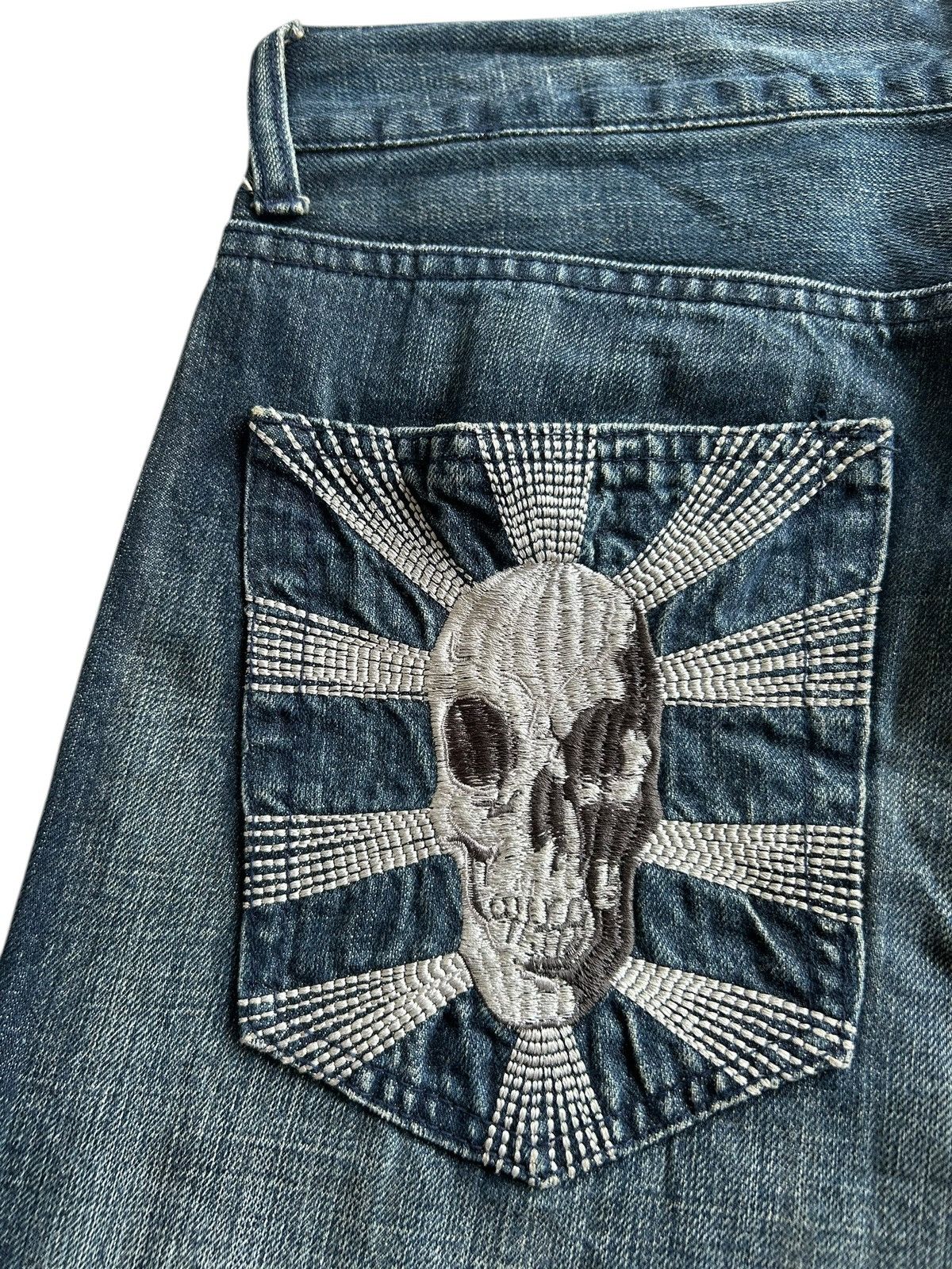 Kapital Vintage Skull Japanese Punk Style Distressed Denim jeans Size US 34 / EU 50 - 4 Thumbnail