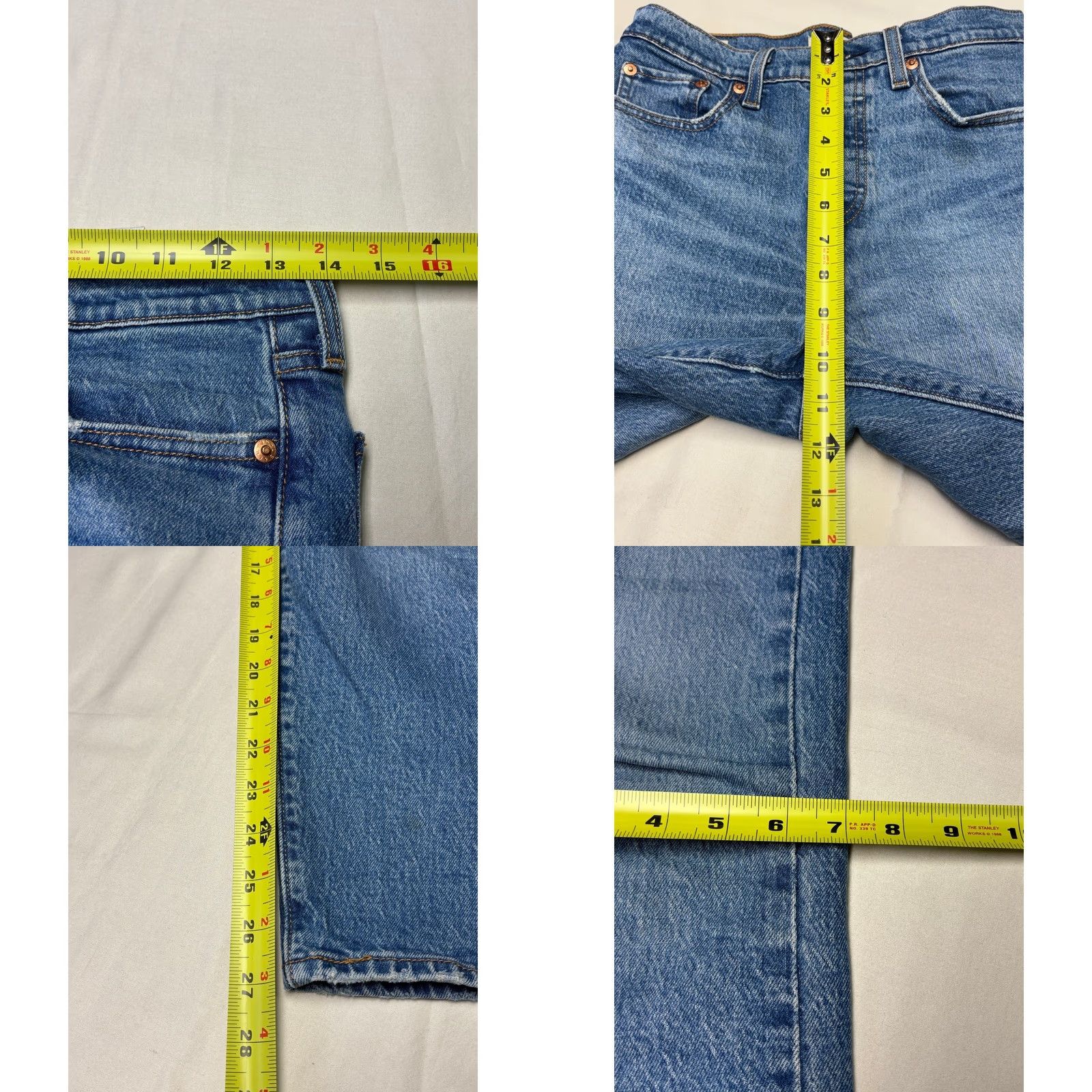 Levi's VINTAGE Levis Premium Wedgie Straight Jeans Blue Medium Wash Womens 26X27 Size 26" / US 2 / IT 38 - 9 Thumbnail