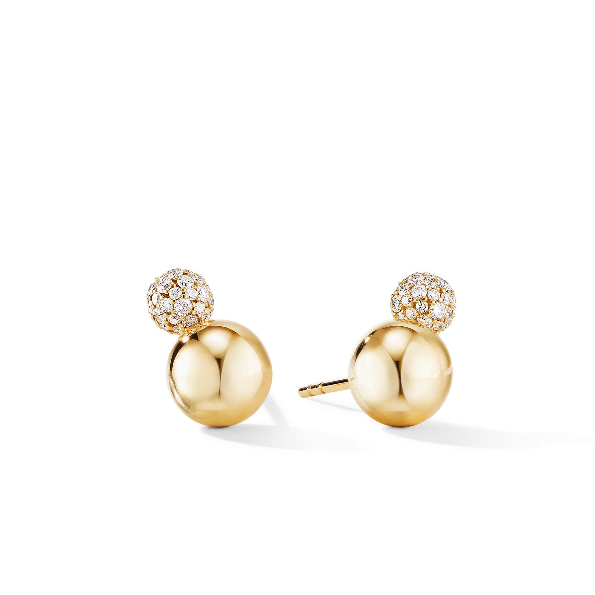 David Yurman o1w1db10325 Earrings in 18K Yellow Gold with Diamonds Size ONE SIZE - 1 Preview