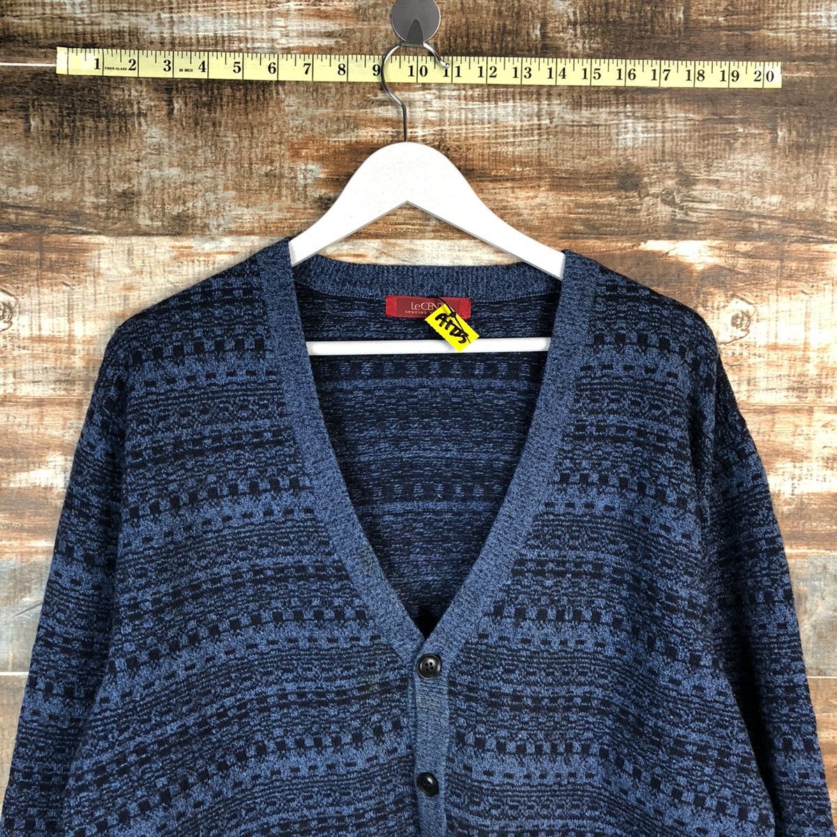 Vintage D Le Cent Blue vintage pattern Cardigan Knitwear #A1723 Size US L / EU 52-54 / 3 - 4 Thumbnail
