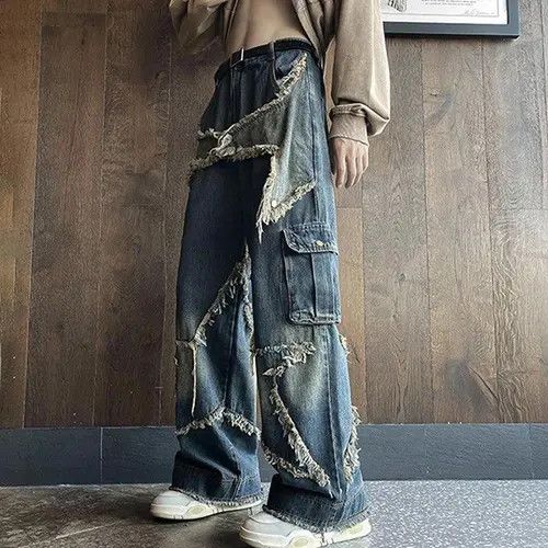 Jean Asakura x Rieko Embroidered Baggy Wide Leg Denim Jeans Size US 30 / EU 46 - 4 Thumbnail