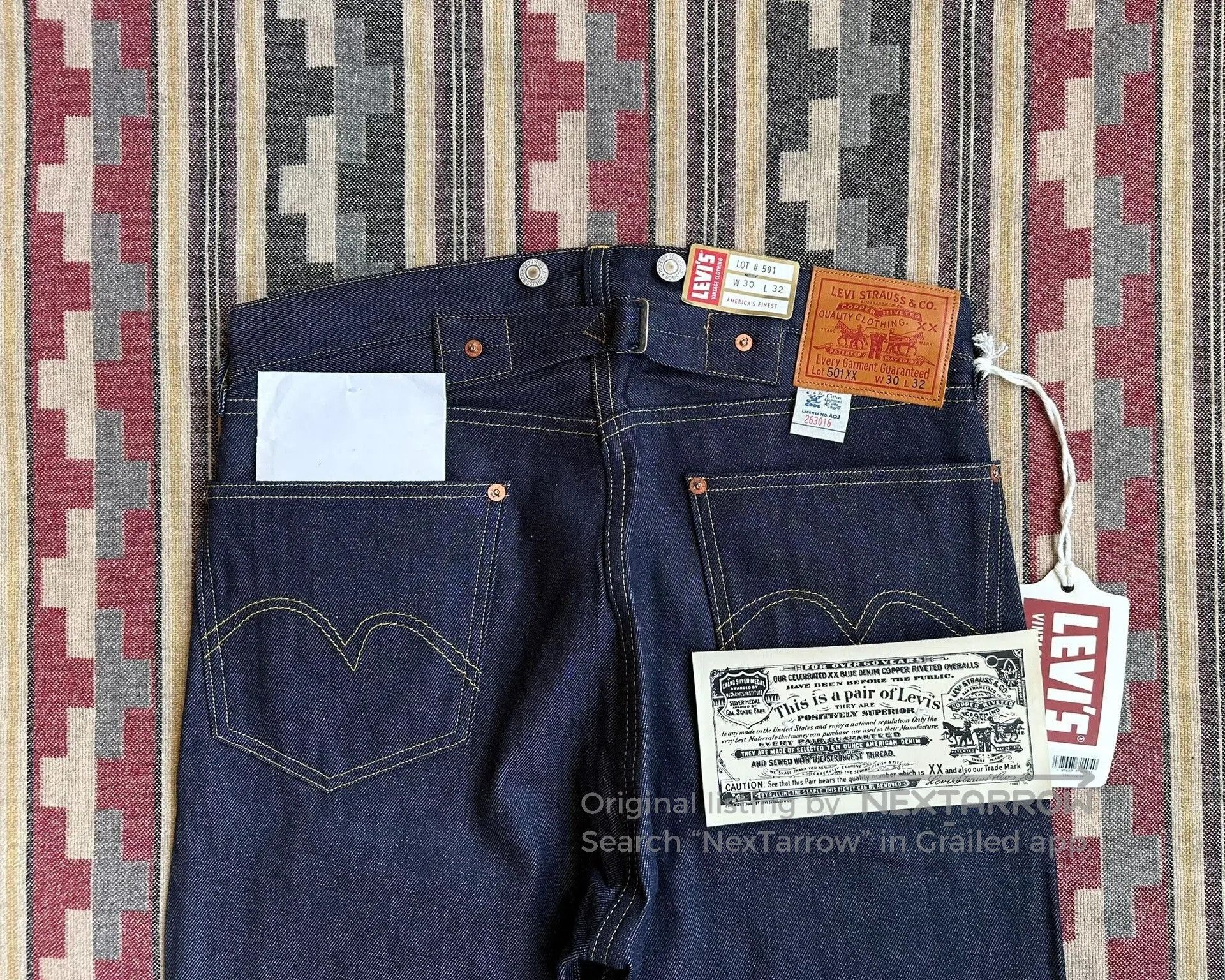 Levi's Vintage Clothing levi's lvc 1933 501xx selvage denim jeans. Size US 30 / EU 46 - 6 Thumbnail