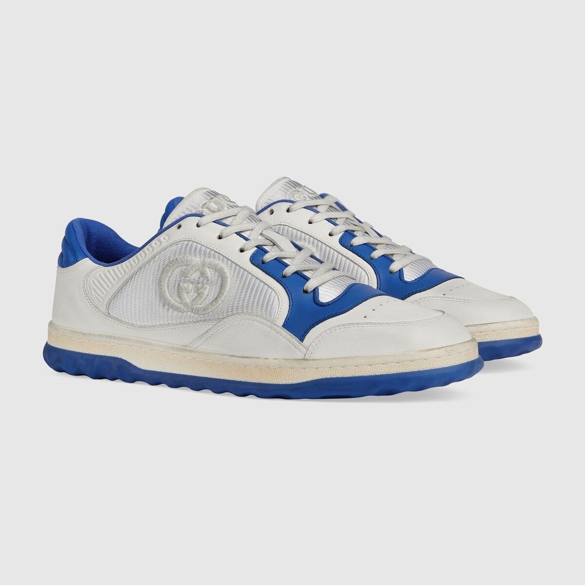 Gucci o1s1wg110125 MAC80 Low-Top Sneakers in Off White/Blue Size US 8.5 / EU 41-42 - 2 Thumbnail