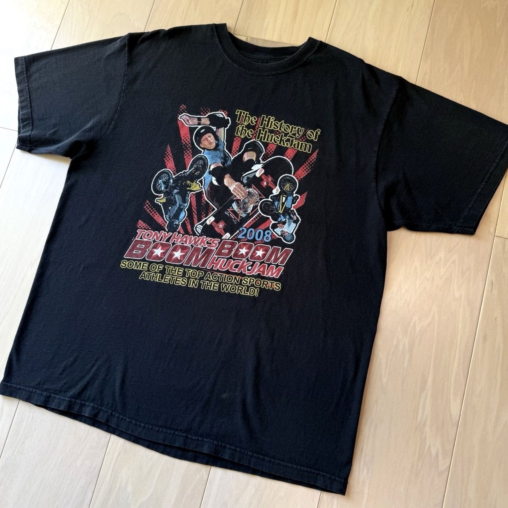 Vintage VINTAGE Tony Hawk Boom Bom Huckjam Shirt XL Black Y2K Skater Los Angeles Mens Short Sleeve Crew Neck Cotton Knit Graphic Logo 90s USA Limited Edition Size US XL / EU 56 / 4 - 8 Thumbnail