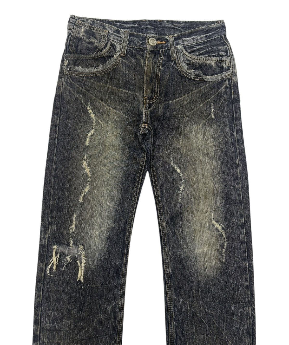 Hysteric Glamour × Tornado Mart RARE VINTAGE JAPANESE BACK & FORTH DISTRESSED DENIM JEANS Size US 32 / EU 48 - 3 Thumbnail