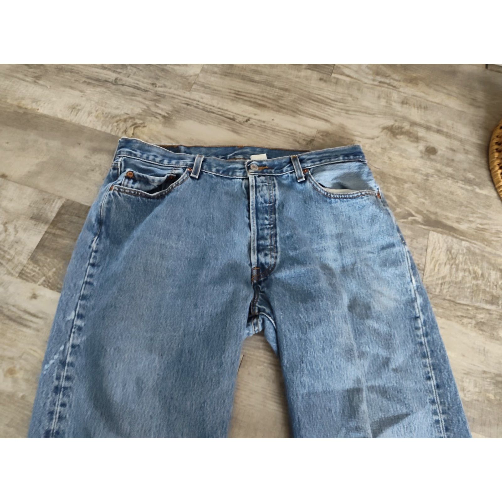 Levi's VINTAGE Levi's 501 Jeans Mens 36x34 Denim Classic Straight Mid-Rise 90s Biker Blue Button Fly Made in Mexico Size US 36 / EU 52 - 5 Thumbnail