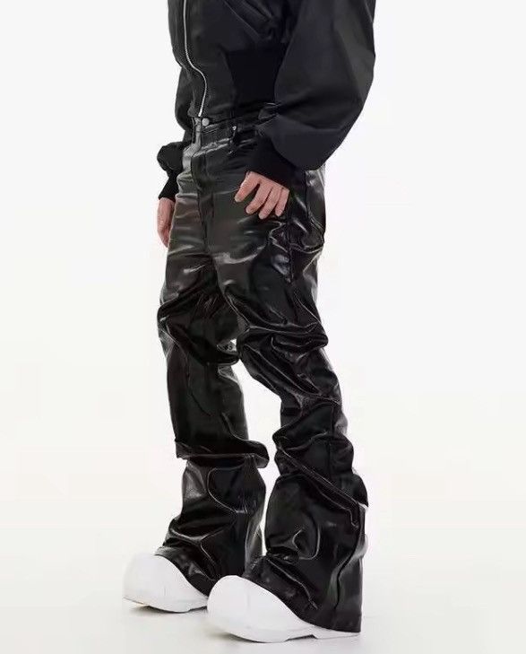 Leather Black pU Leather Jeans Size US 33 - 7 Thumbnail